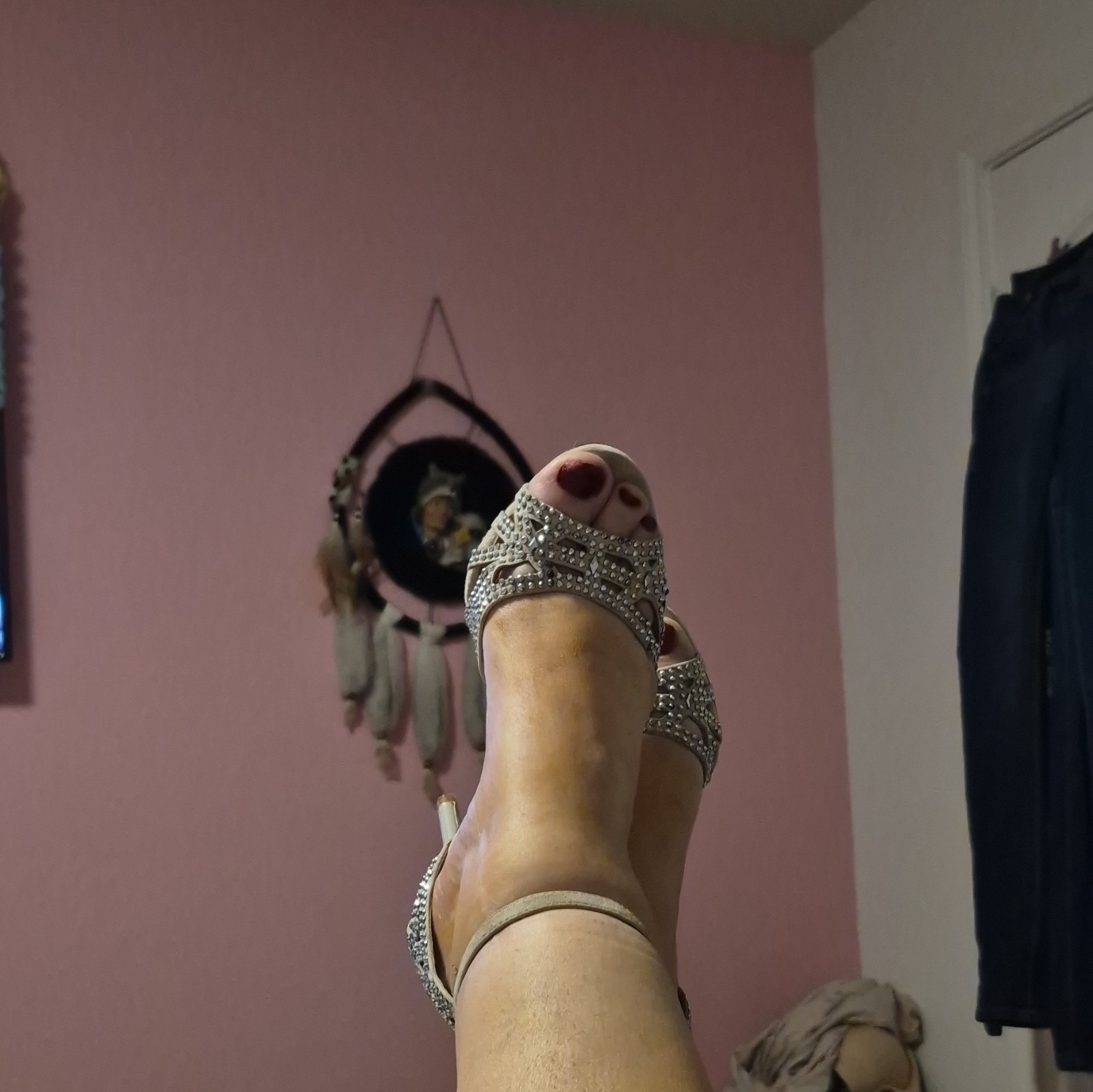 Antonio Melani Rhinestone Embellished Strappy Heels | Genuine Leather Size 6M