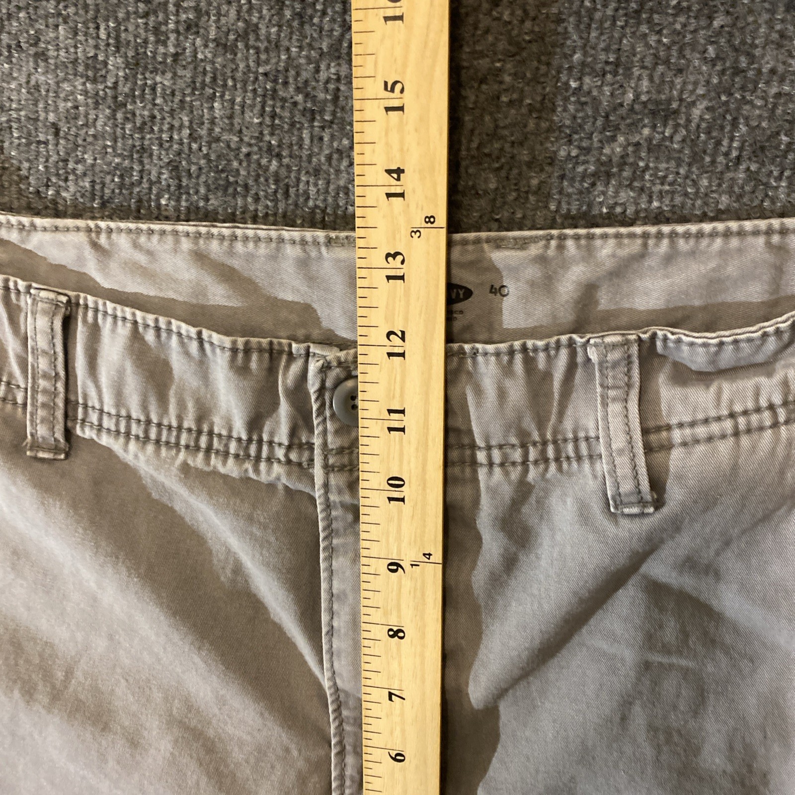 Old Navy Chino Shorts Mens 40 Grey Stone Khaki Preppy Boat Summer Cotton Pockets