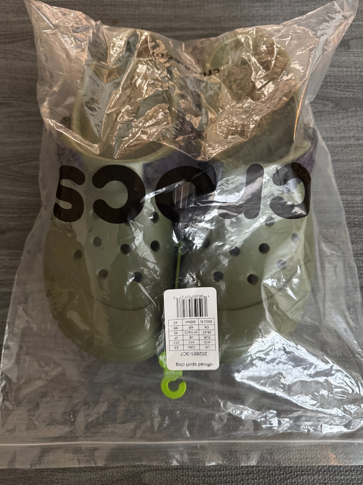 Crocs Men’s Offroad Sport Clogs Slip-on Sandals – US Size 12 | Army Green / Navy