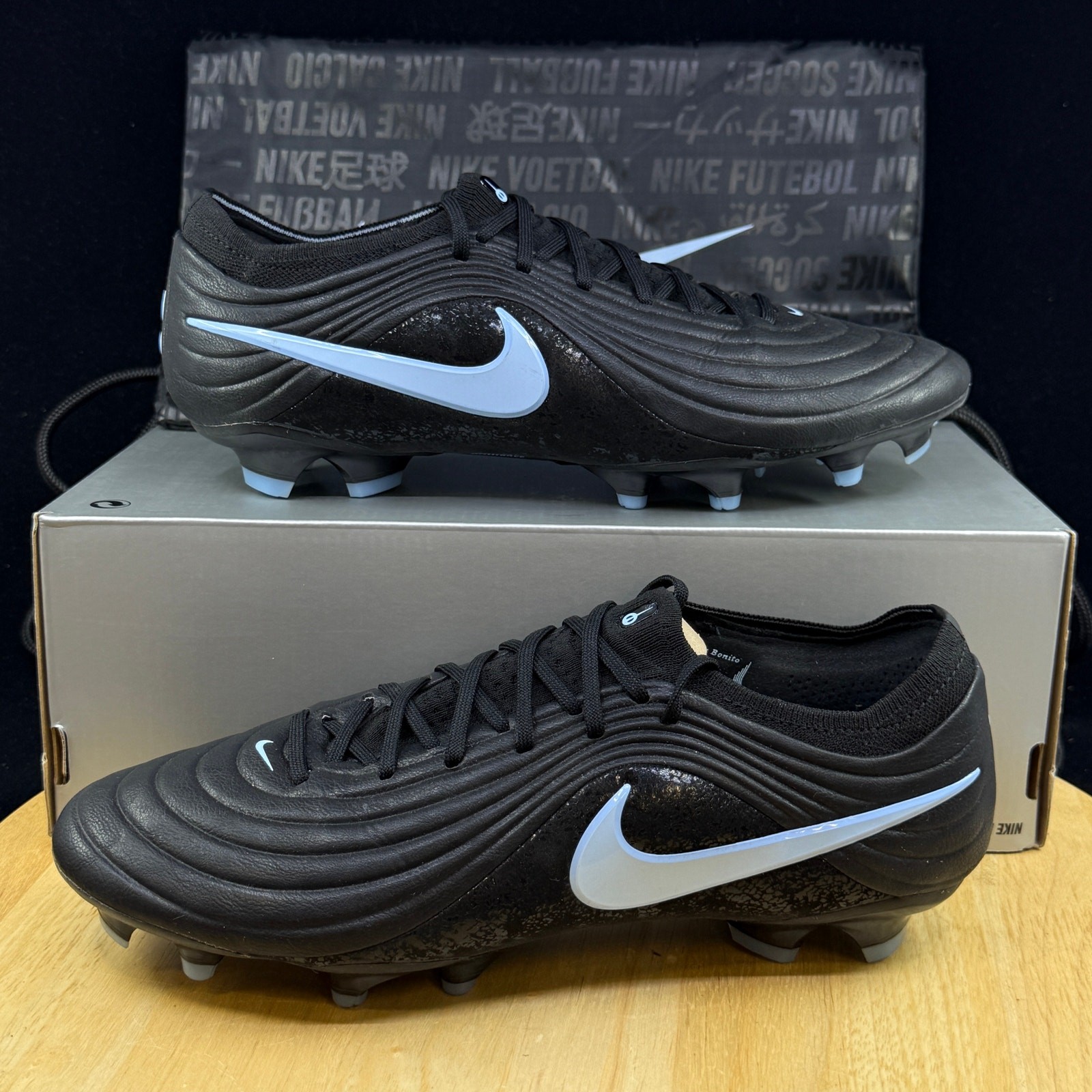 Nike Tiempo Maestro Elite FG ‘Black Ice Blue’ Cleats Men’s Size 8.5 HQ3157-040