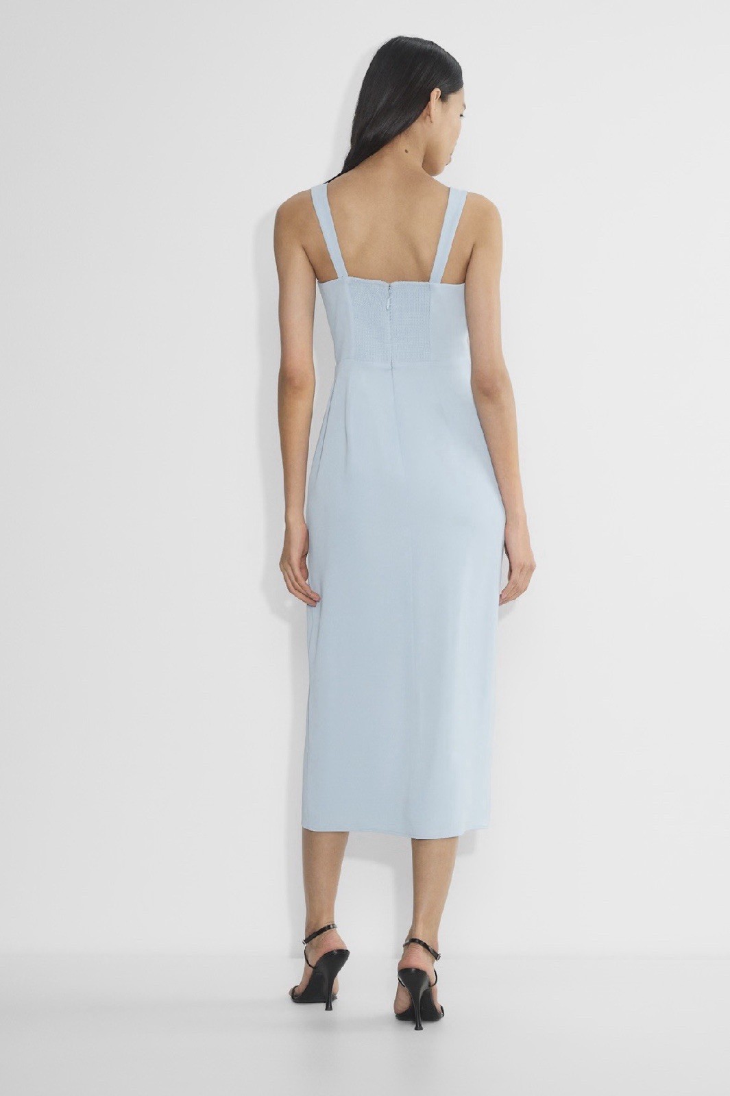 Babaton ’90s Slit Satin Midi Dress from Aritzia in Dew Blue Size 6