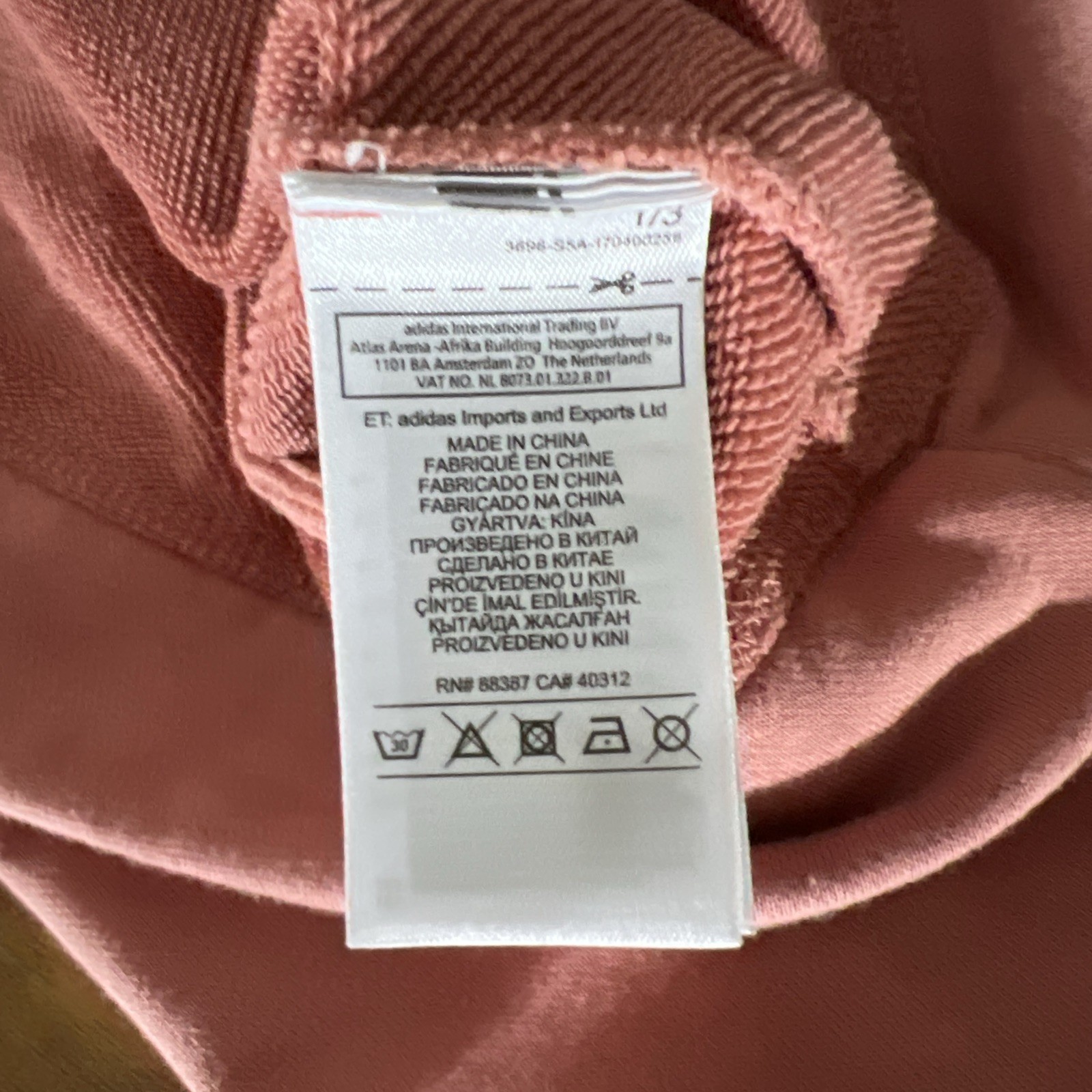 Adidas Hoodie Men’s S Salmon Pink Pullover Kangaroo Pocket Athletic Sweatshirt