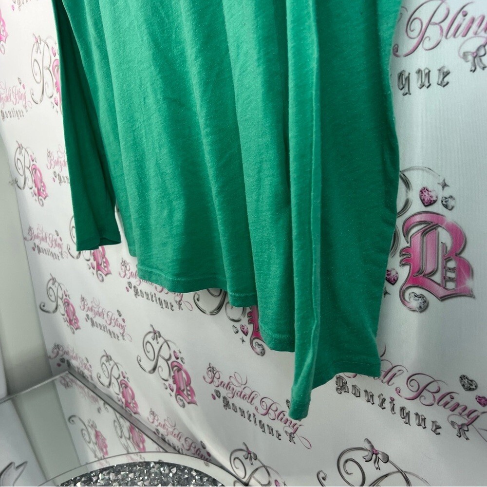 Long sleeve top stretchy Green Long Sleeve round neckline shirt green luxe
