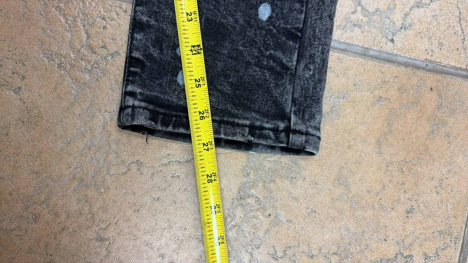 Rue21 Mens Moto Biker Pants Size 34×30 Black Acid Wash Ripped Distressed Stretch