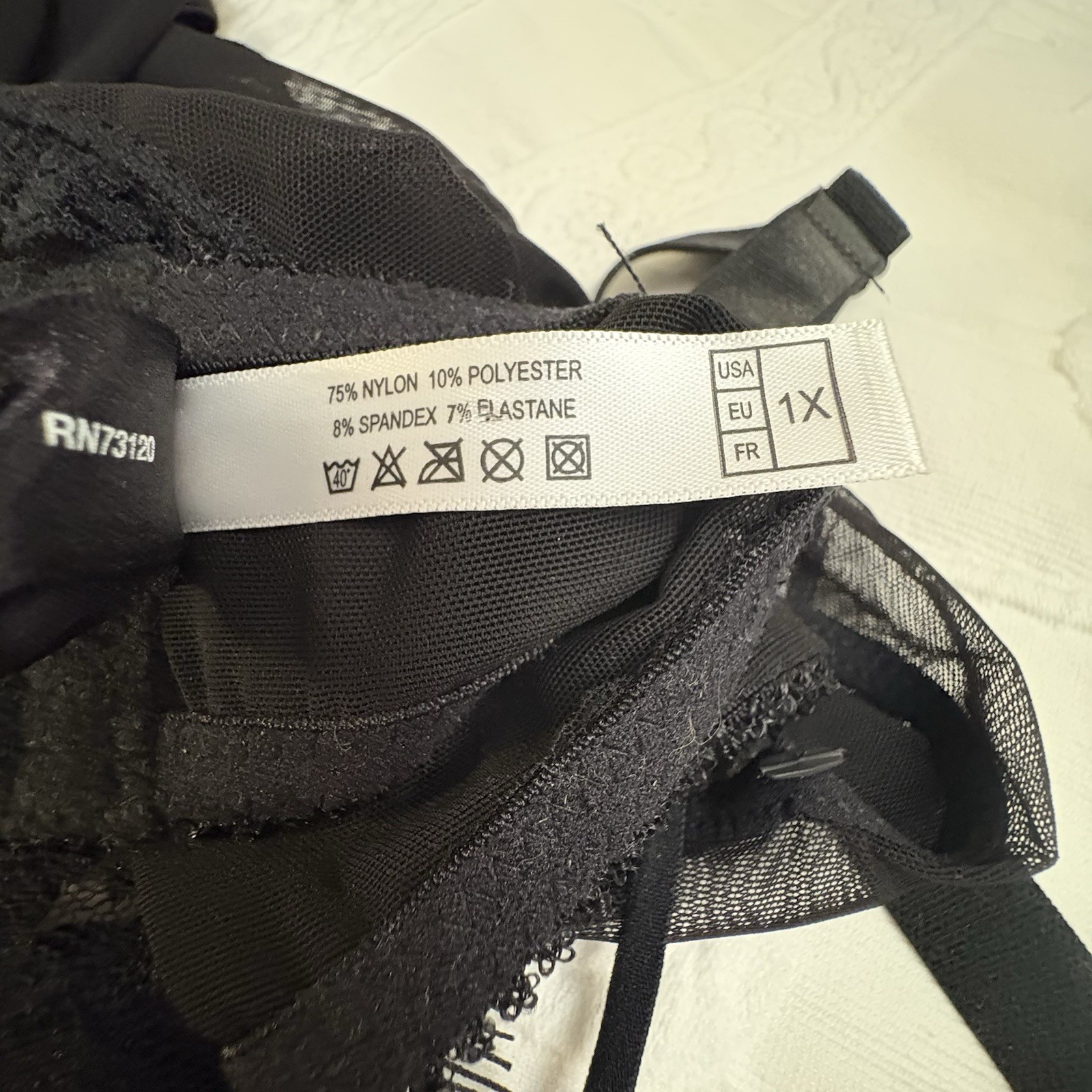 Fredericks Of Hollywood Black Lace Lingerie Sheer 1X NWOT Set