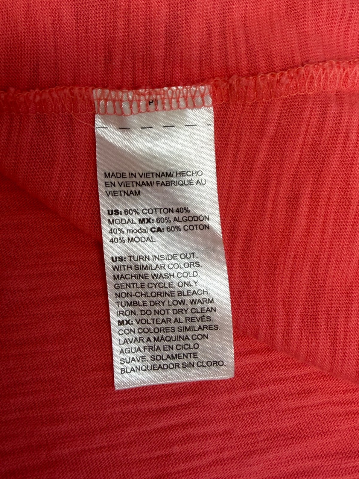 Chico’s The Ultimate Tee Shirt Cotton, Size 2, Tangerine, button back