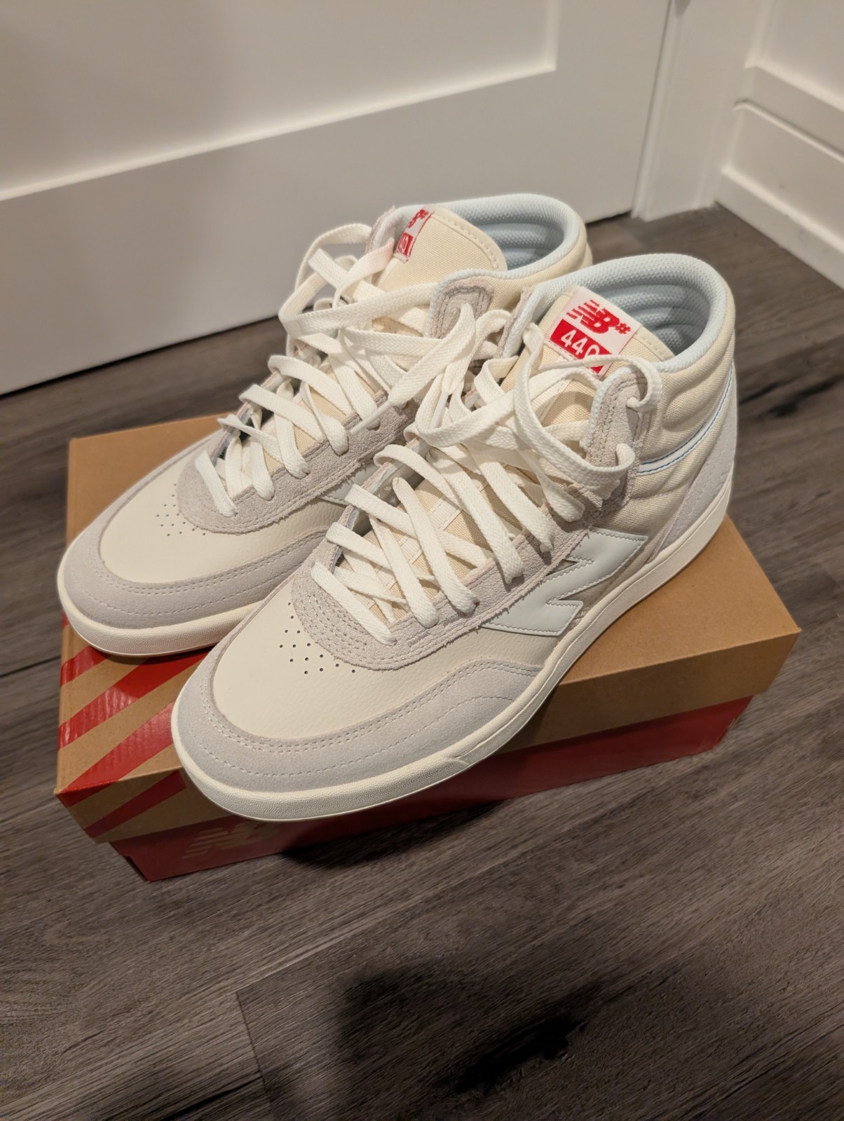 Size 11.5 – New Balance Numeric 440 V2 High White / Gray