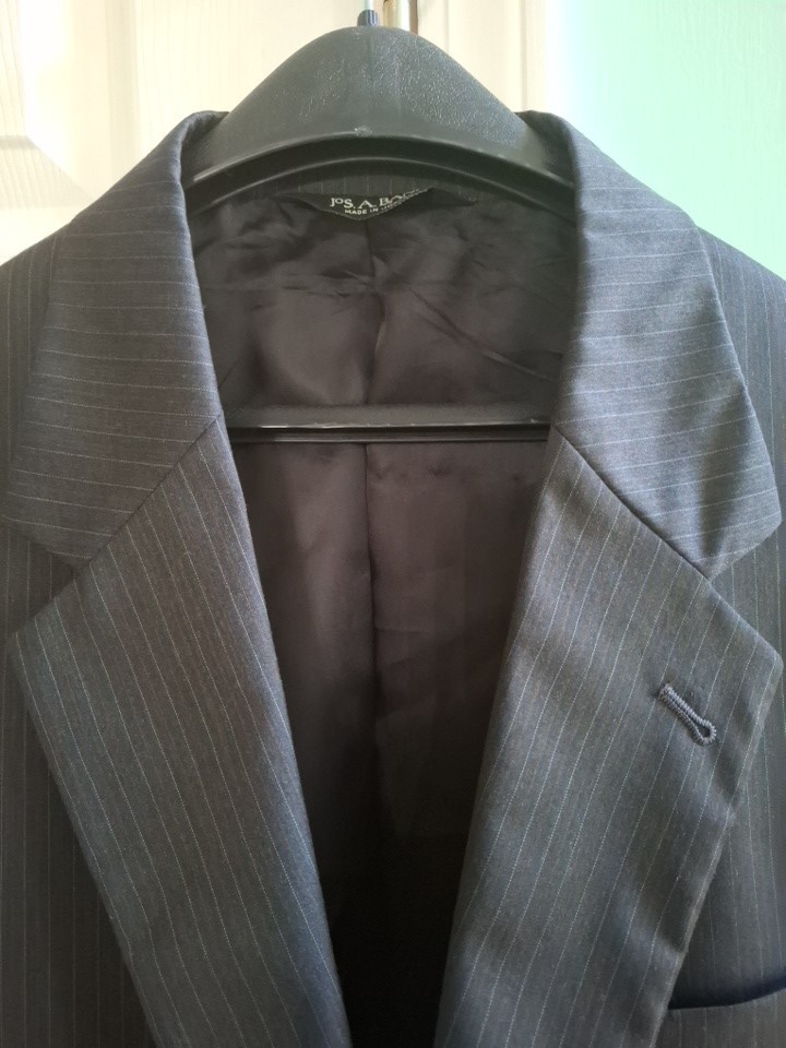 Tommy Hilfiger Mens Blue Pinstripe Performance Two Button Blazer Jacket Size M