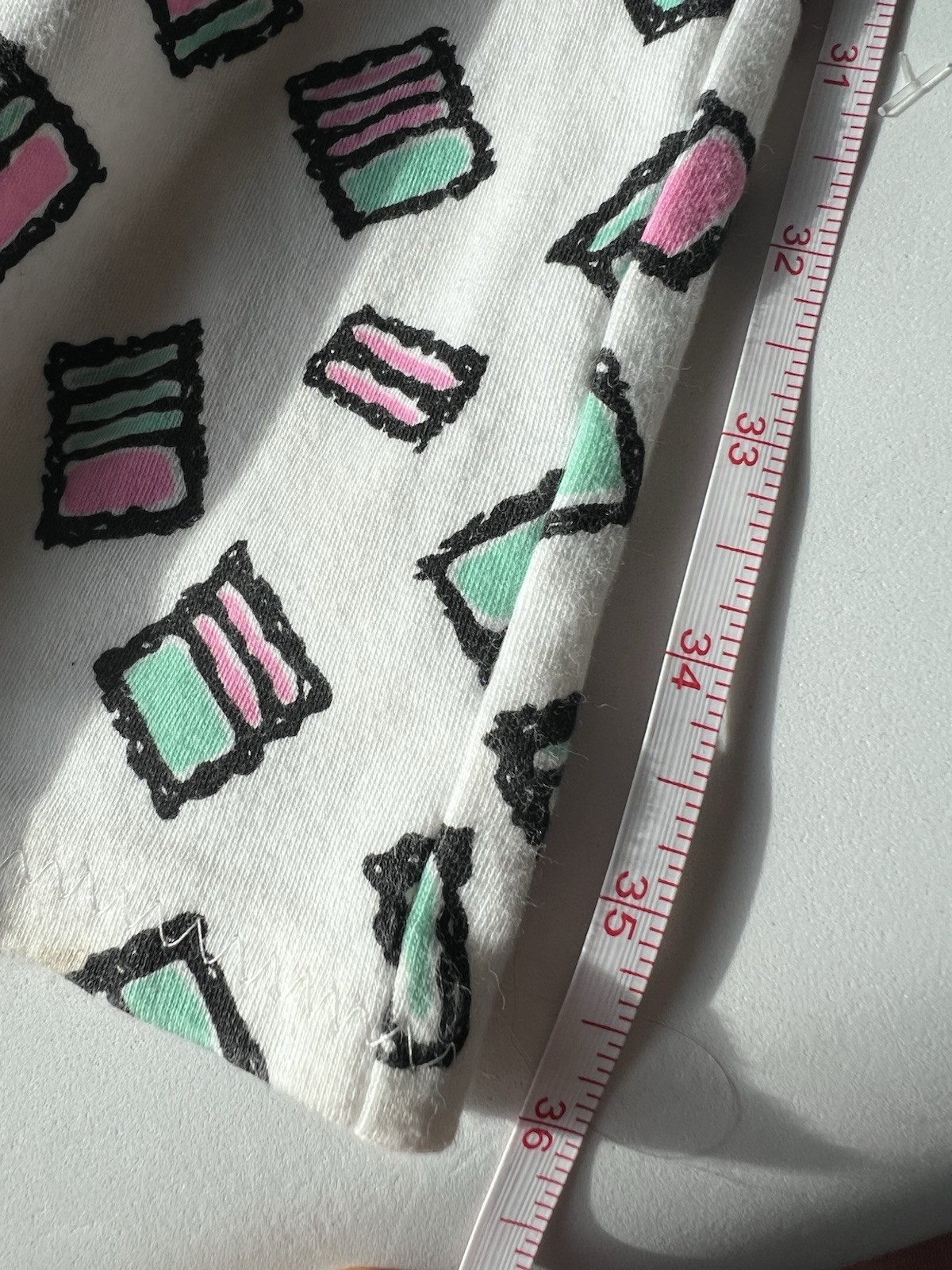 Vintage-Style Custom Homemade Knit “Pop Art” Colorful Print Pants 80’s/90’s