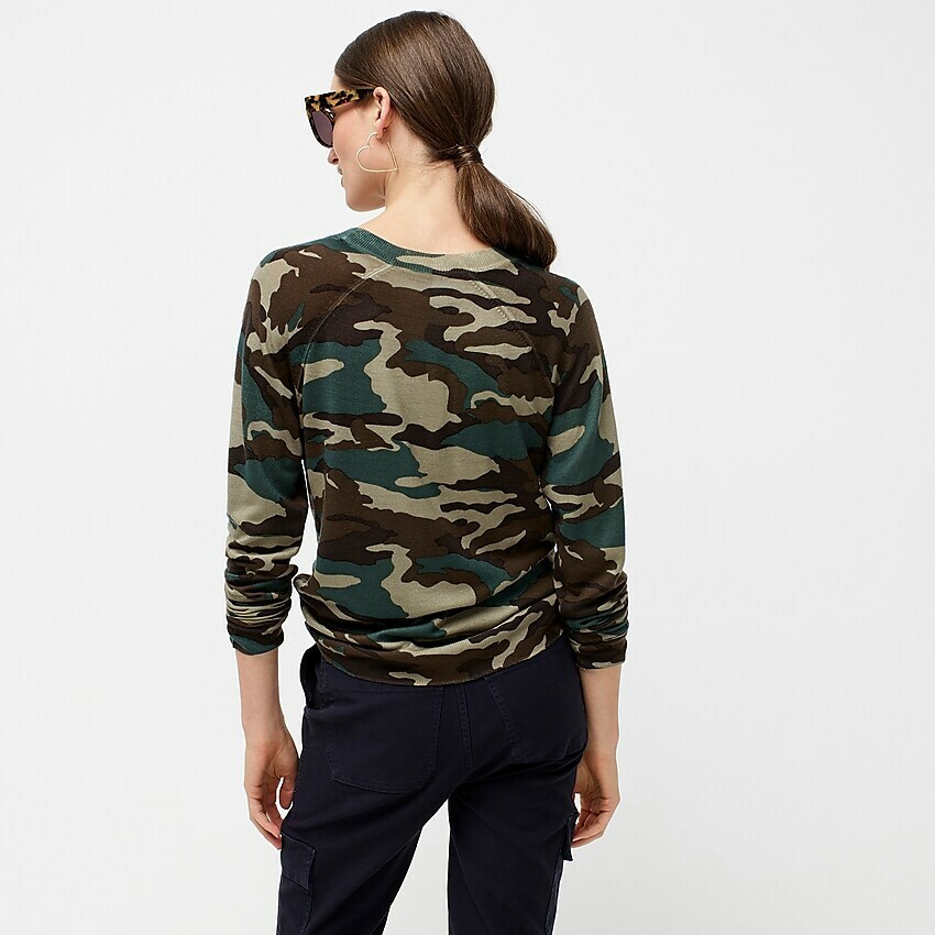 NWT J.Crew Merino Wool Sweater in Camo orig$89.50 New Arrival XS S M