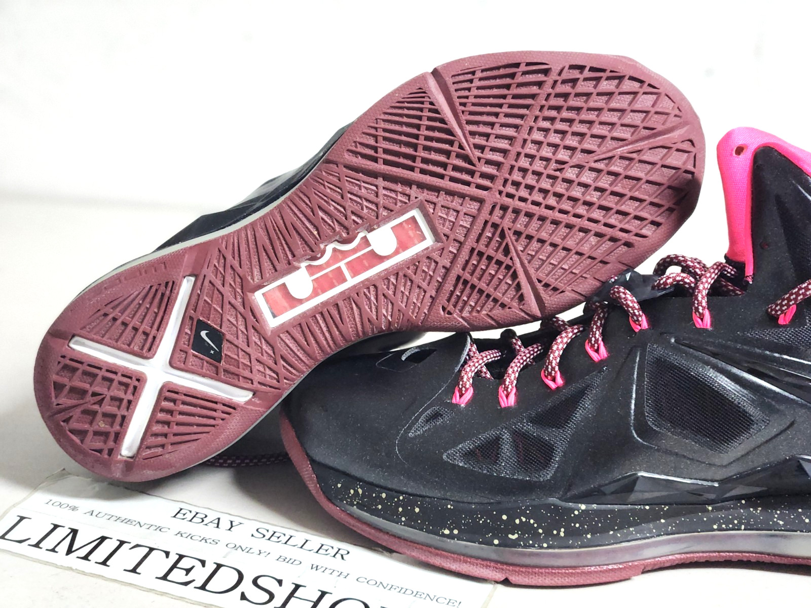 Nike Lebron X 10 ID Diamond Collection Black Pink 578346-992 US 11 Size