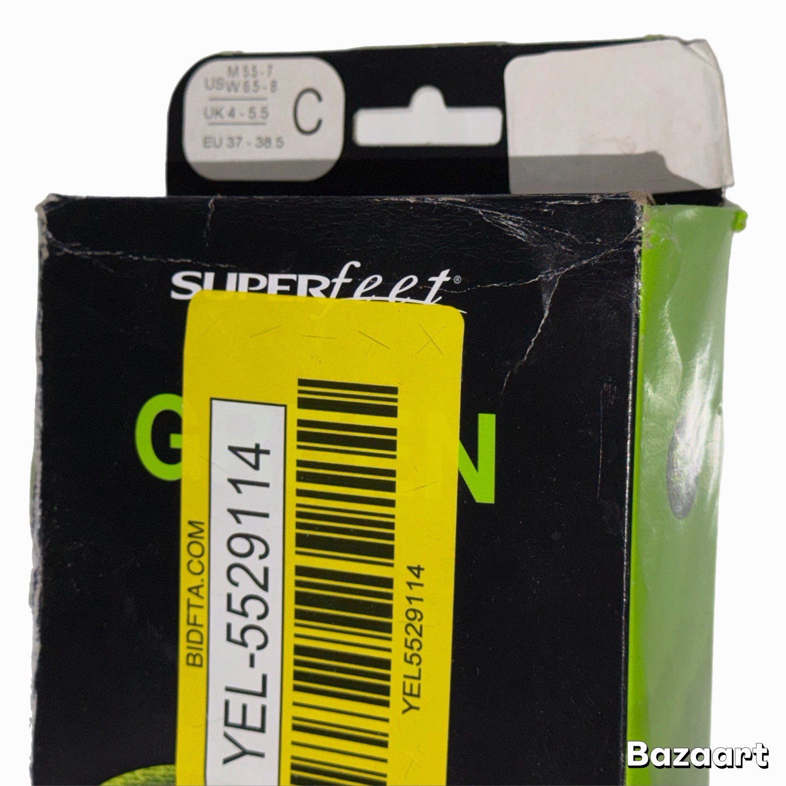 New Superfeet GREEN High Arch Support Orthotic Insoles Size C Men 5.5-7 W 6.5-8