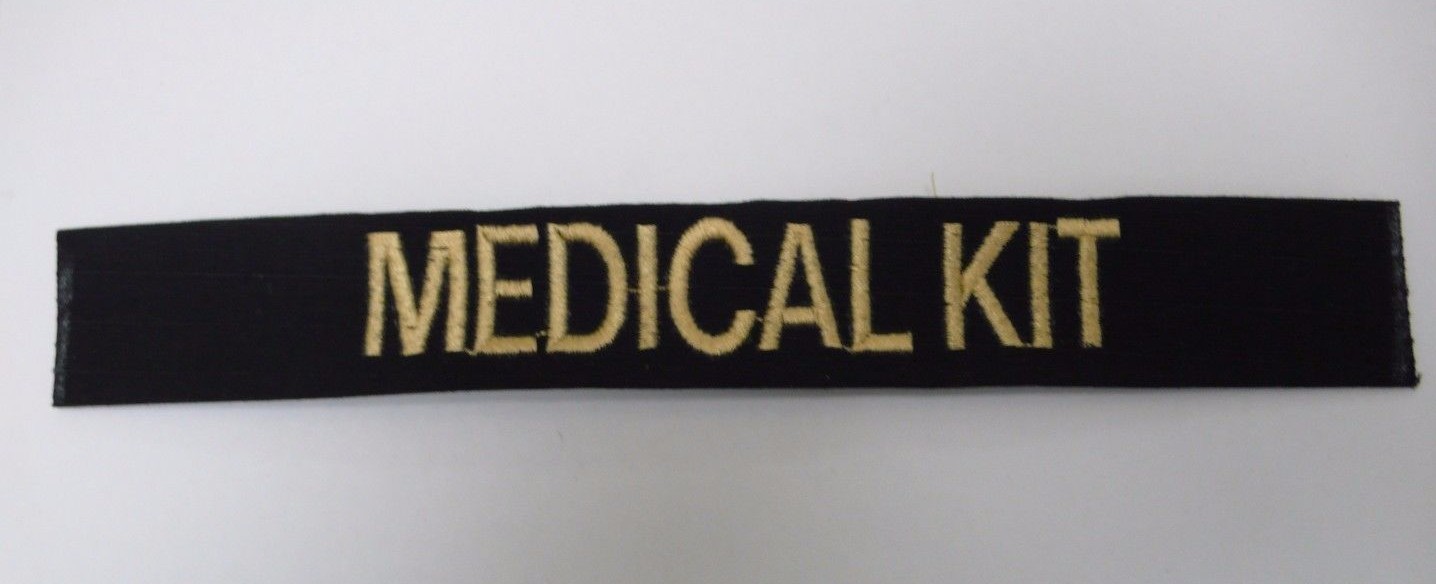 CUSTOM BLACK EMBROIDERED NAME TAPE VARIOUS COLORS LETTERS Velcro® Option