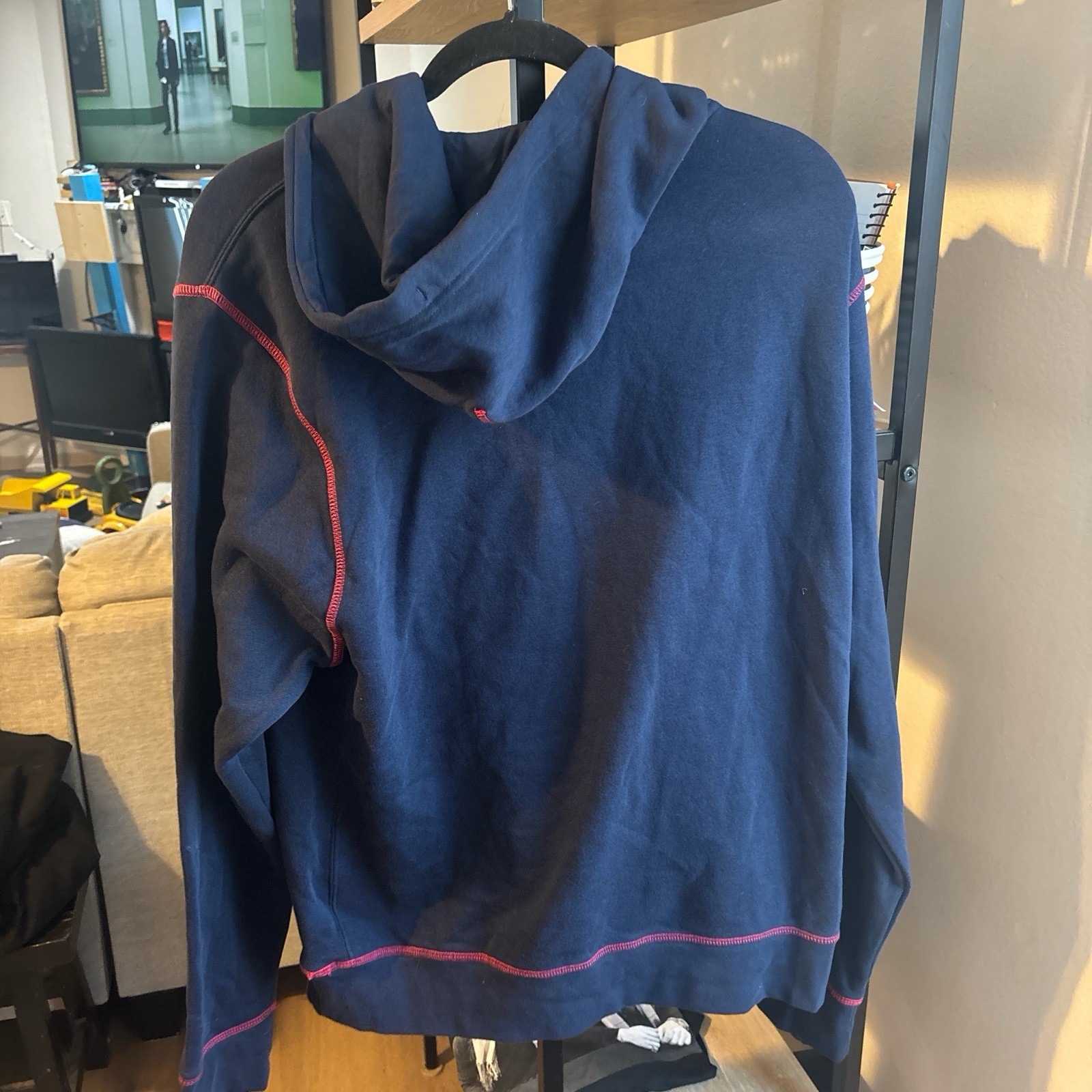Nike Sportswear Just Do It Men’s L Blue Pullover Hoodie Graphic Logo Pockets