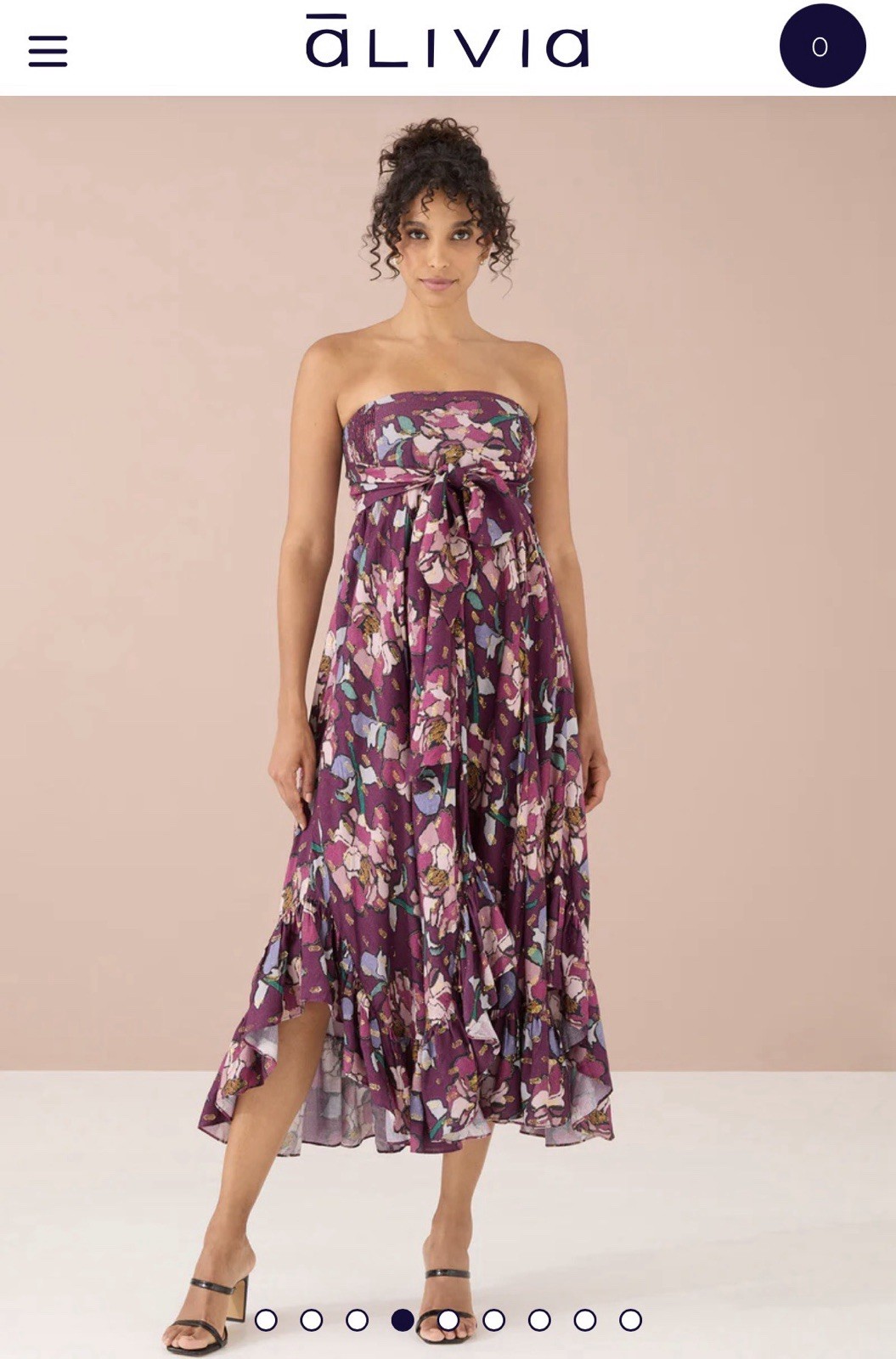 Alivia The Dalia Skirt Dress in cranberry stained glass floral size Medium