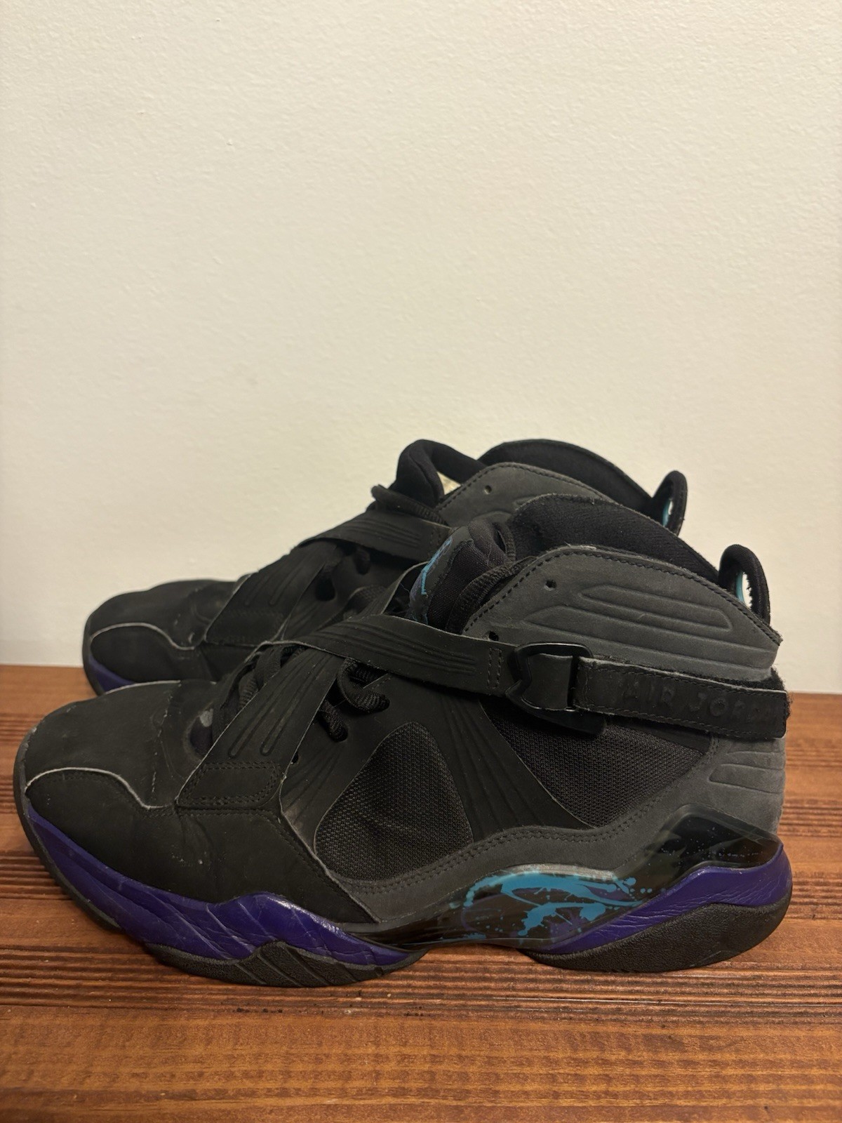 Nike Men’s Air Jordan 8.0 Retro 8 “Aqua” Black-Dark Concord Size 10