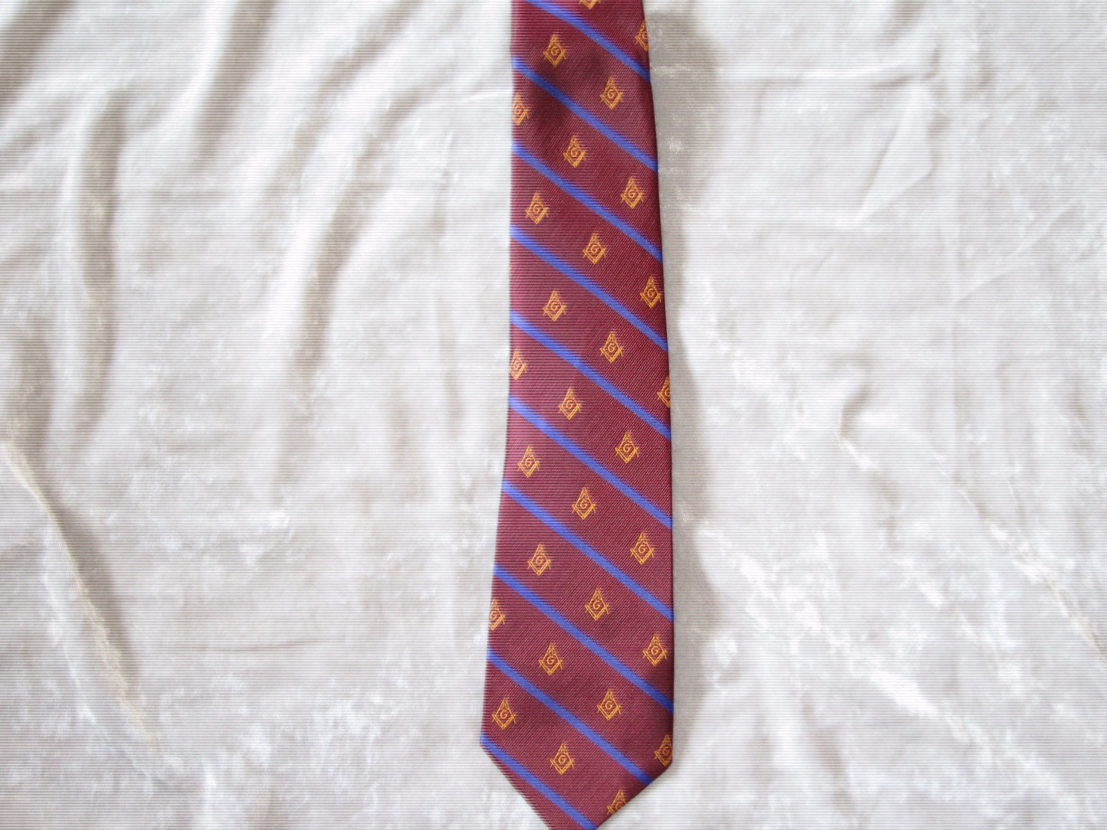 Masonic Square Compass Logo Mens Neckties Stripe Free Mason Fraternity NEW!