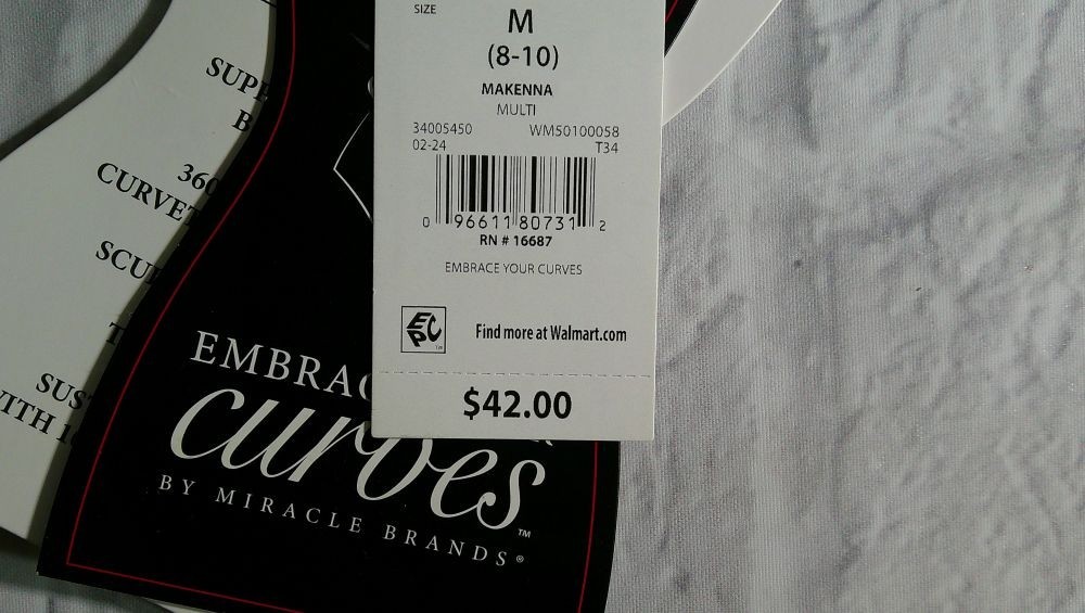 NWT Miracle Brands Embrace Your Curves One Piece Swimsuit Makenna M 8-10