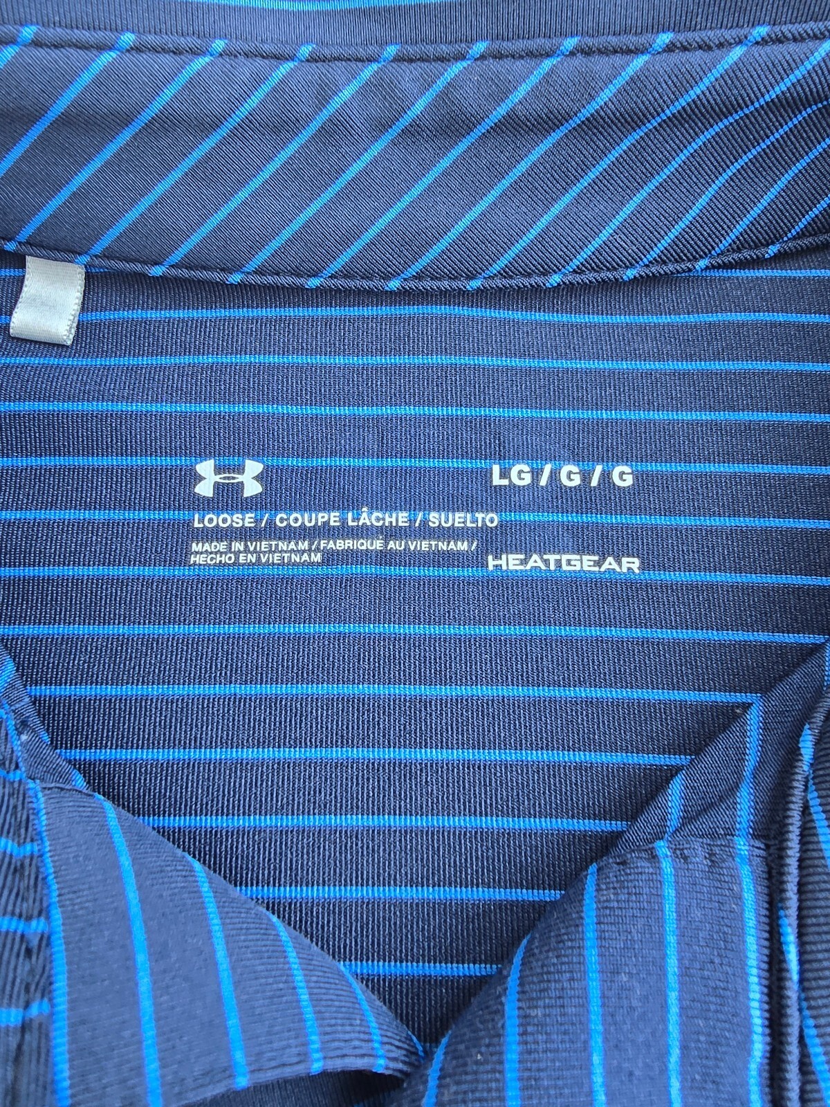 Under Armour Playoff Striped Golf Polo Shirt Men’s Large EUC