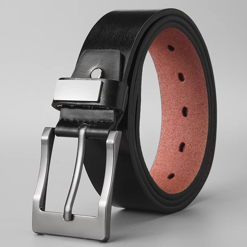 New Fashion Luxury Belt For Men PU Leather Belt Metal Pin Buckle High Quality