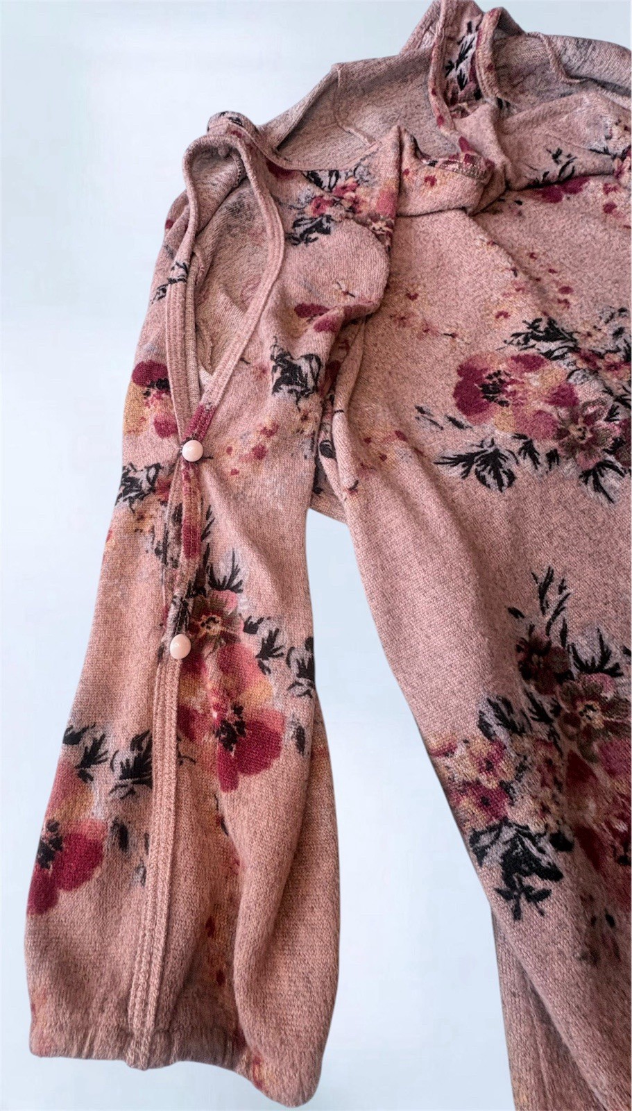 Alya Women’s Beige Floral Open Shoulder 3/4 Sleeve Dress Size L