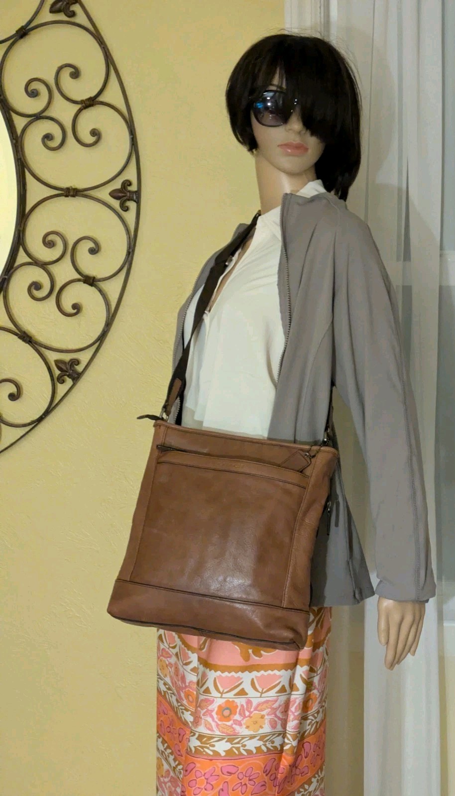 COACH Camden Distressed Soft Leather Crossbody/Shoulder Bag F71341 English Tan