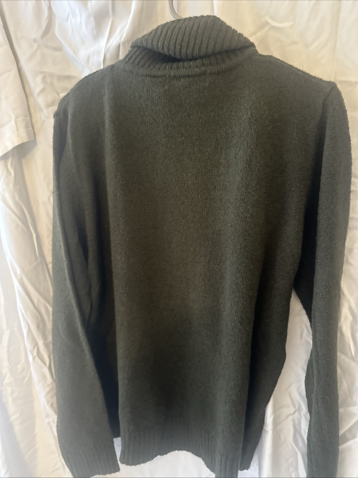 Carolyn Taylor Essentials Womens Olive Green Marl Turtleneck Sweater Medium