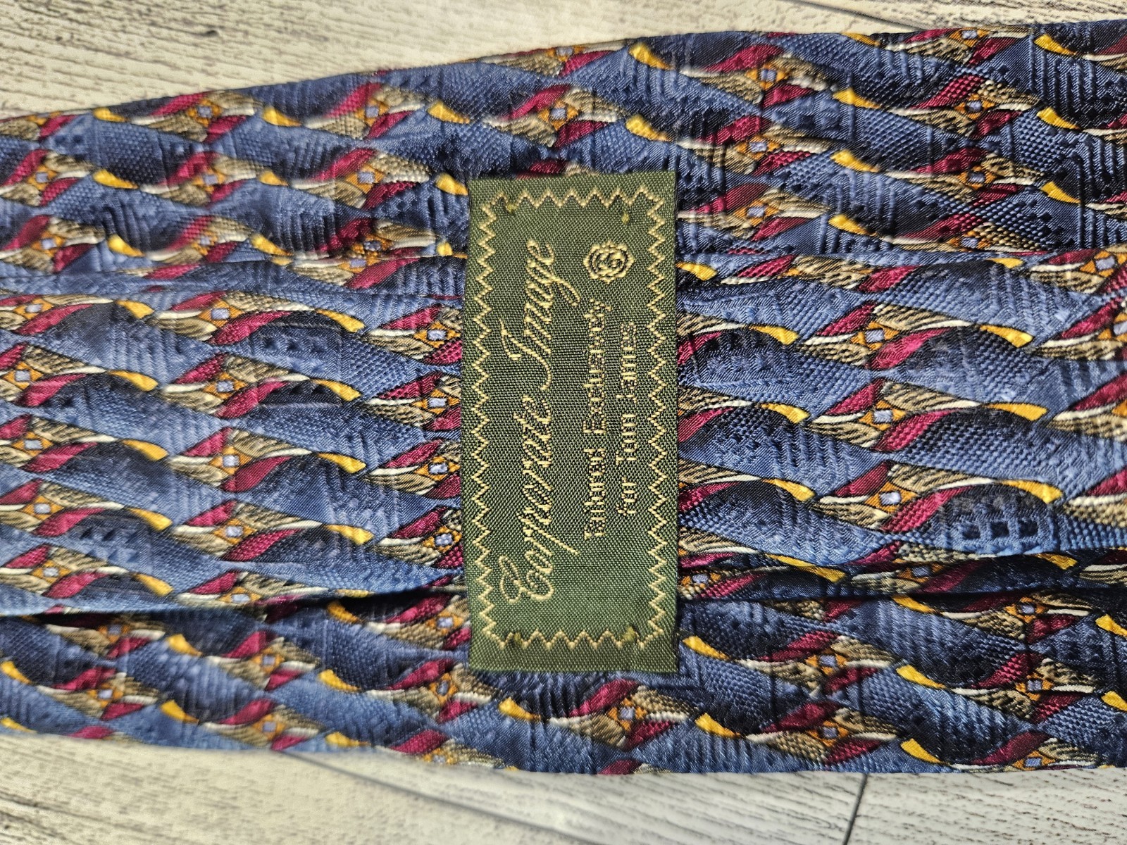 Vintage Corporate Image Tom James Mens Necktie Tie 100% Silk Kits Blue Red