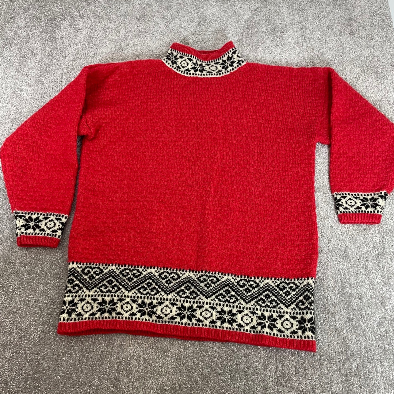 Vintage GAP Wool Sweater Womens Medium Nordic Fair Isle Mock Neck 90s