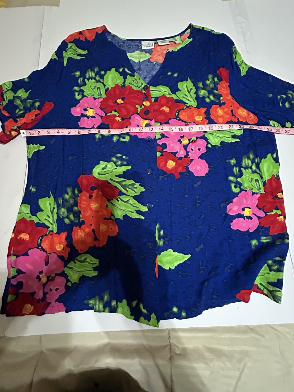 Women’s Size 22W Tropical Vibrant Blouse Work Casual Travel Beach Cruise Resort