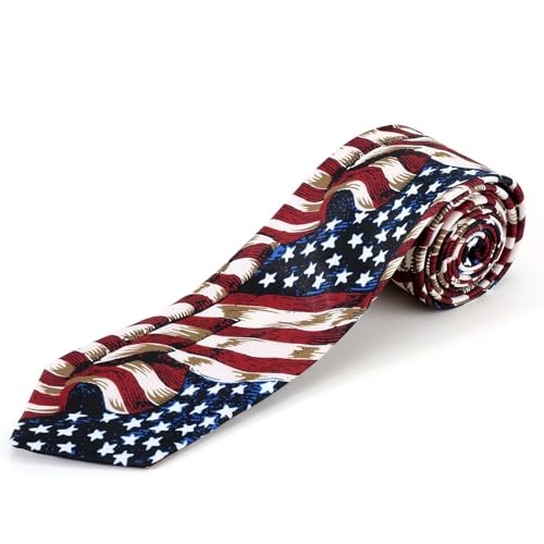 American Flag Ties For Men 3.27″ (8.3CM) USA Flag Neckties Honor