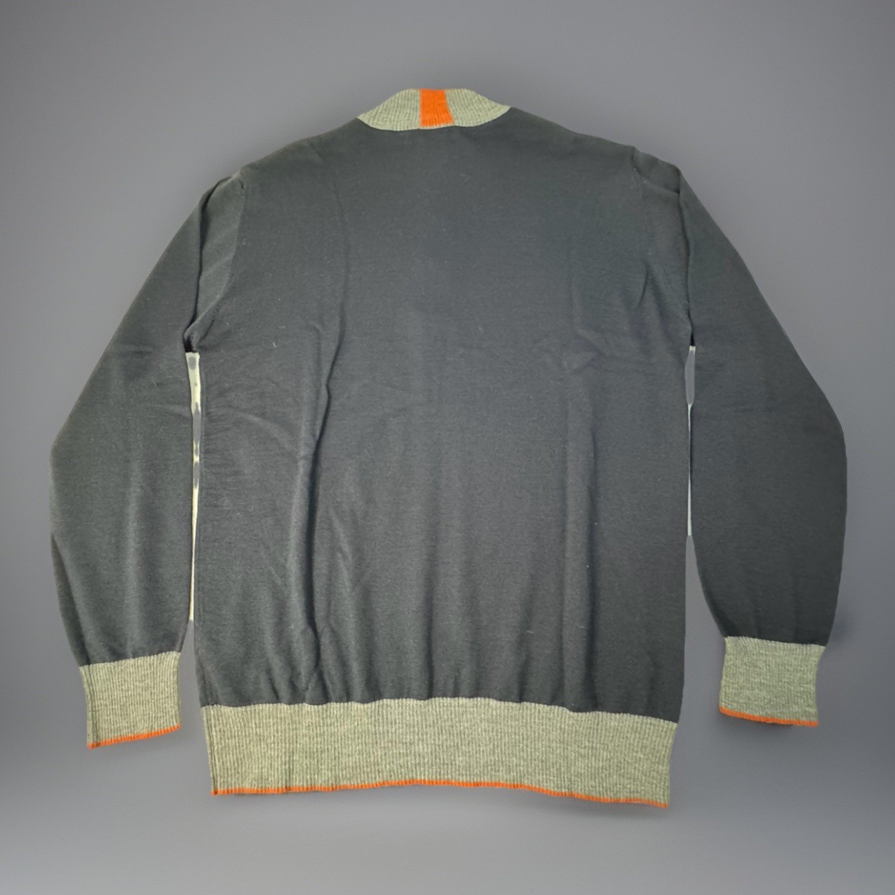 Patrick James Navy Full Zip Merino Wool Blend Sweater Color Block Size 56