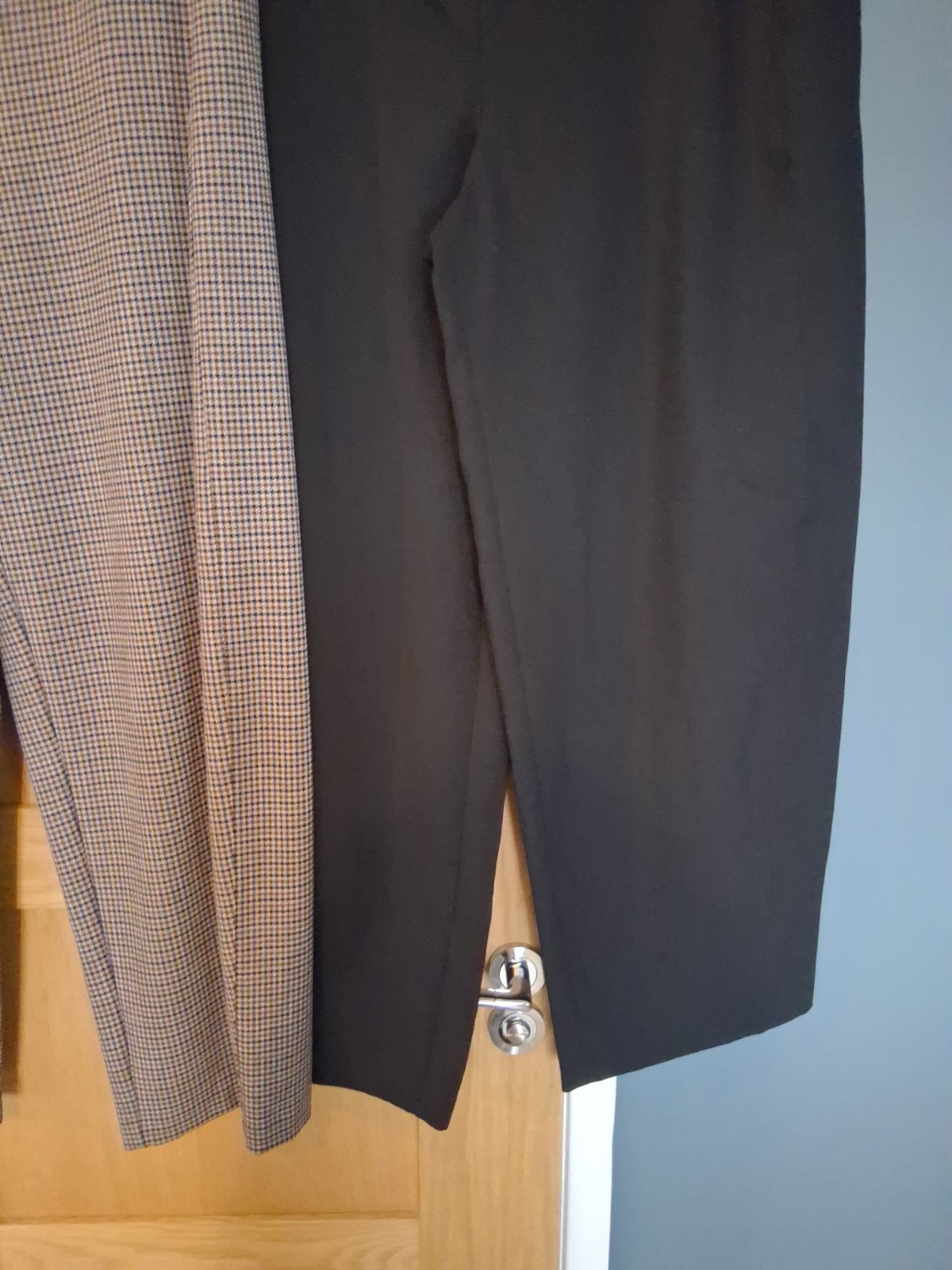 2 Pairs NEXT Wide Barrel Leg Smart Trousers Brown & Black Size 16R Bnwt. Rrp £86