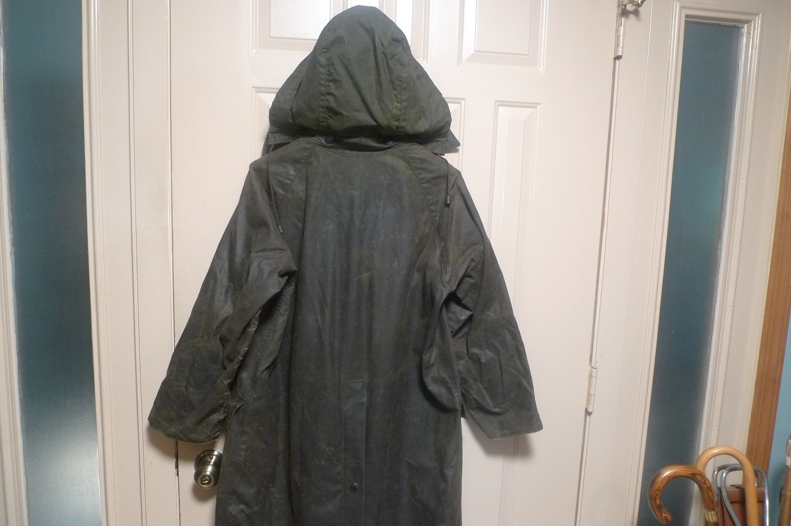 BARBOUR -A160 BURGHLEY WAX COTTON COAT – MADE@ UK – VINTAGE – SHABBY CHIC – 34