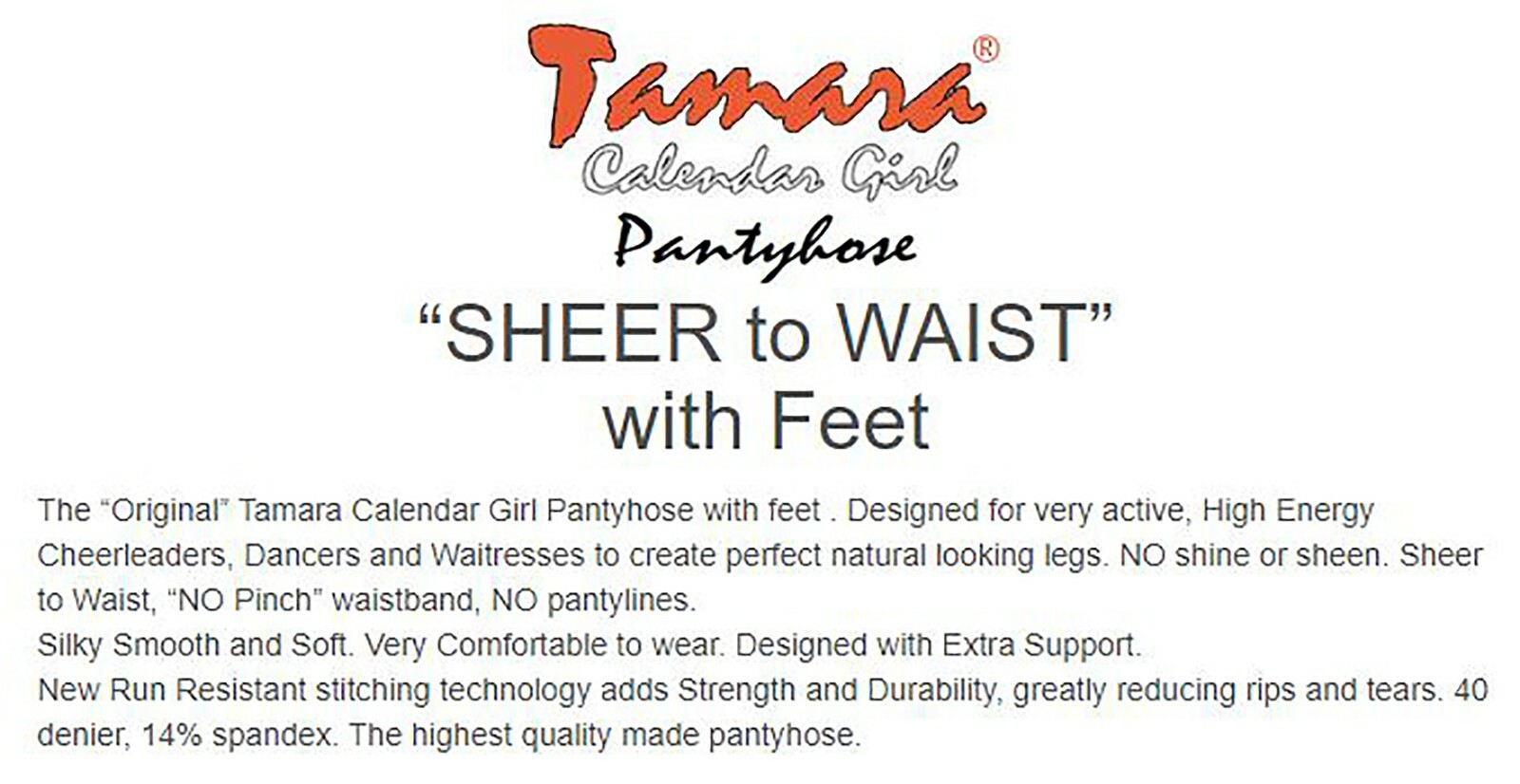 TAMARA PANTYHOSE Hooters Support Compression PICK Color Style B C D Q 2XL 3XL