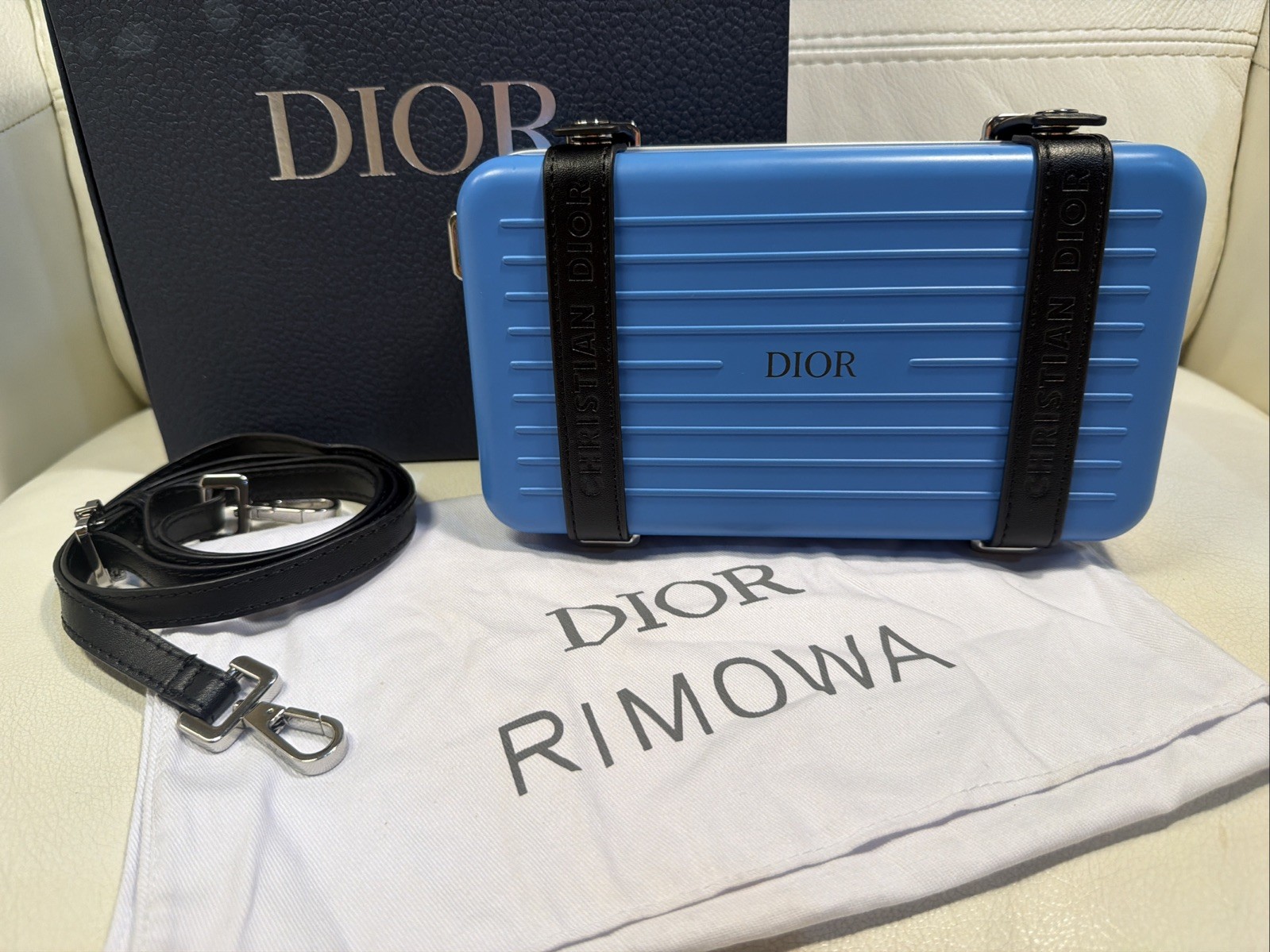 RIMOWA Personal Aluminum Cross-Body Clutch Bag – Blue