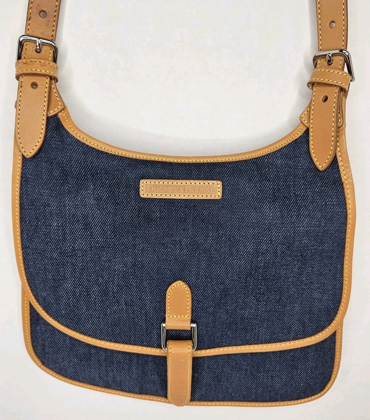 Dooney Bourke Vintage TD38 SD Denim Sling Blue Shoulder Bag Purse Handbag