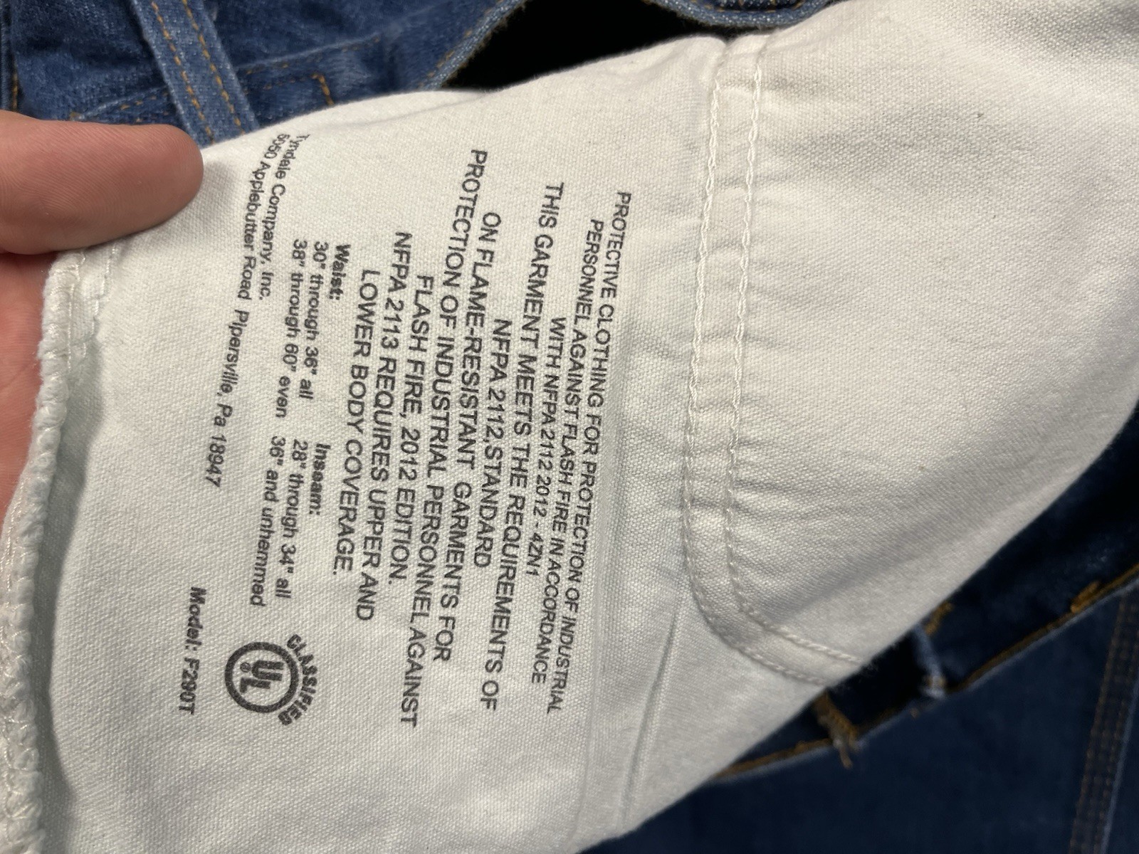Tyndale FR Jeans Mens 34×31 Blue Denim Carpenter Arc Rated CAT 2 Made USA F290T