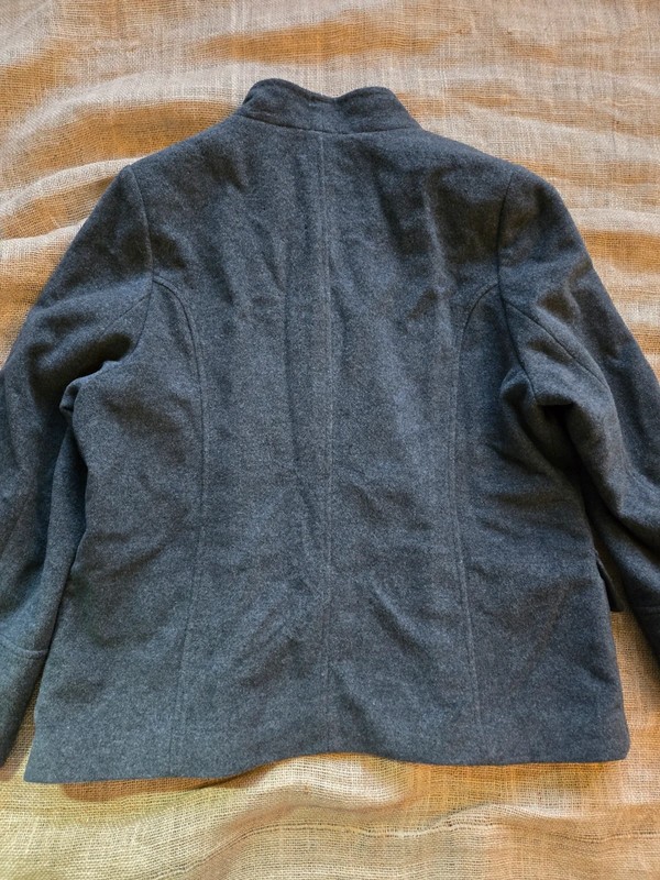 ELVI Grey Virgin Wool & Cashmere Jacket | Size 22 | Quiet Luxury