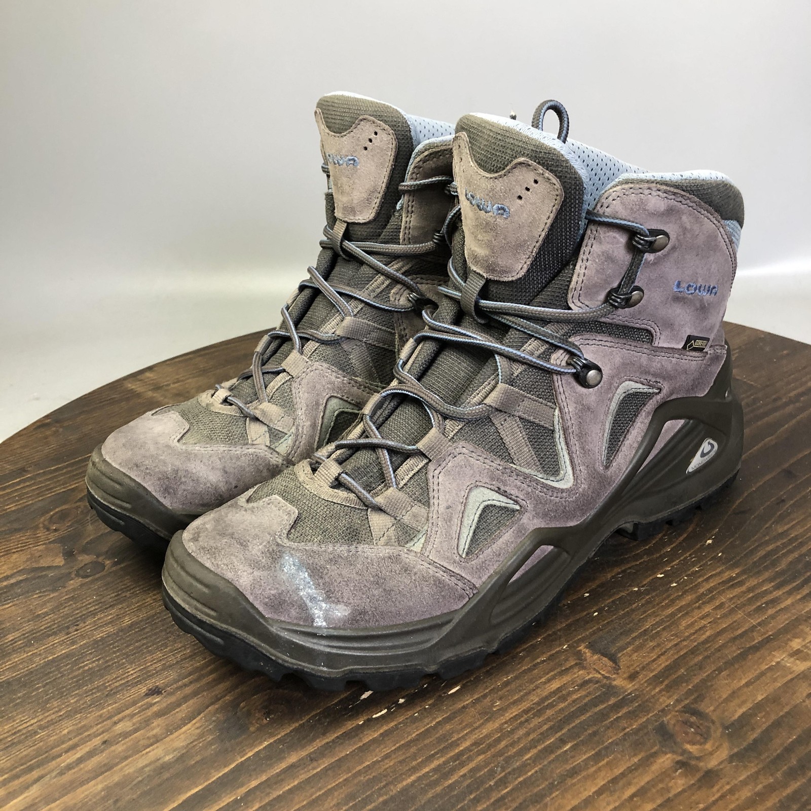 Lowa Zephyr GTX Mid Boots Mens Size 11 Gray Suede Hiking Combat Trail Outdoor