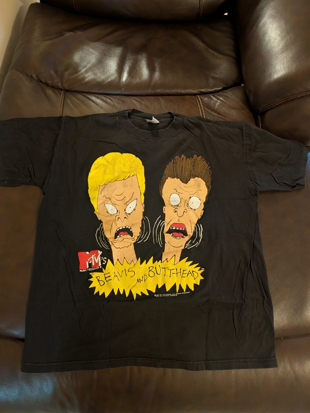 Vintage 1993 Beavis and Butt-Head MTV Stanley Desantis T-Shirt Black