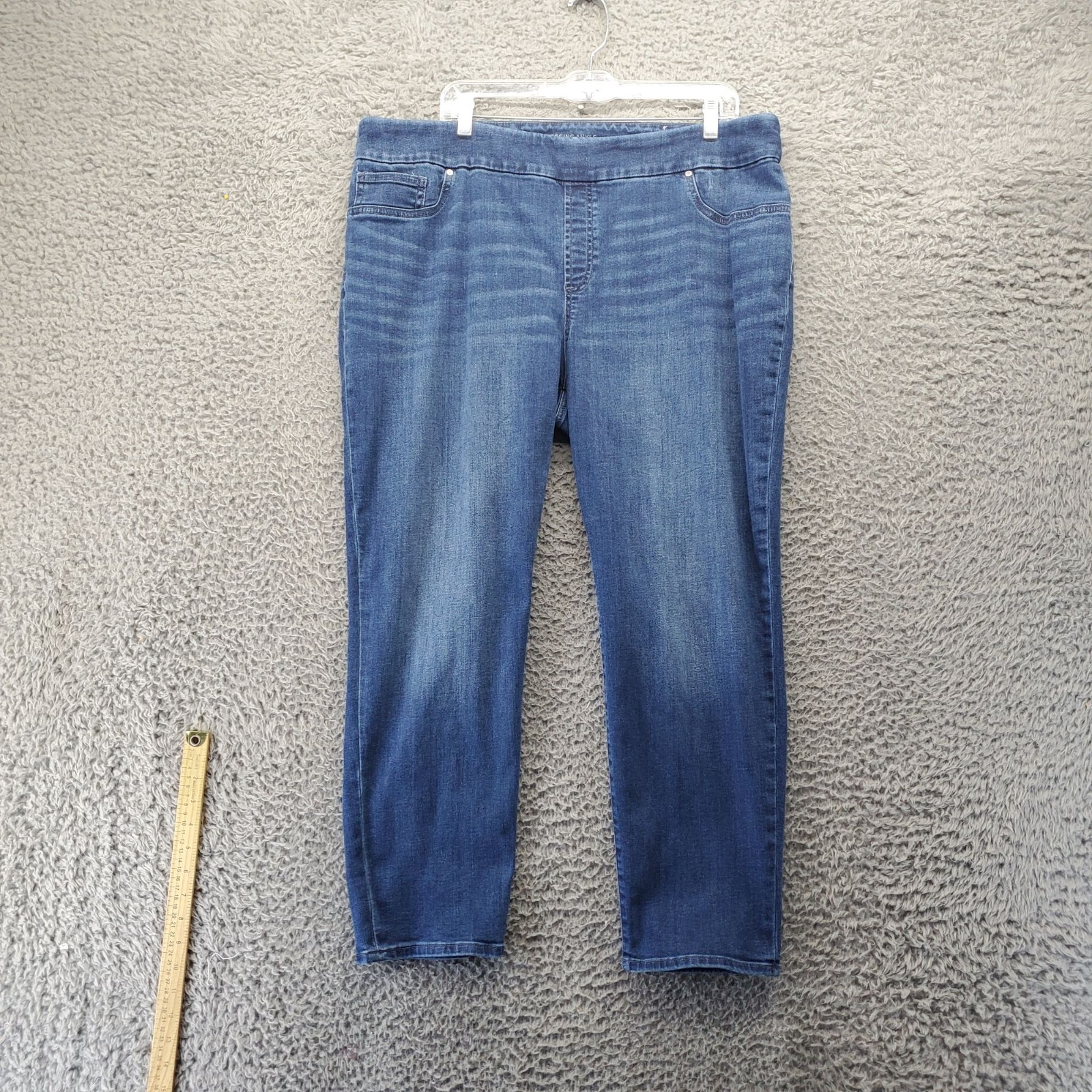 Chicos Jegging Womens 3.5R US 18R Blue Ankle Pull-On Stretch Comfortable Casual