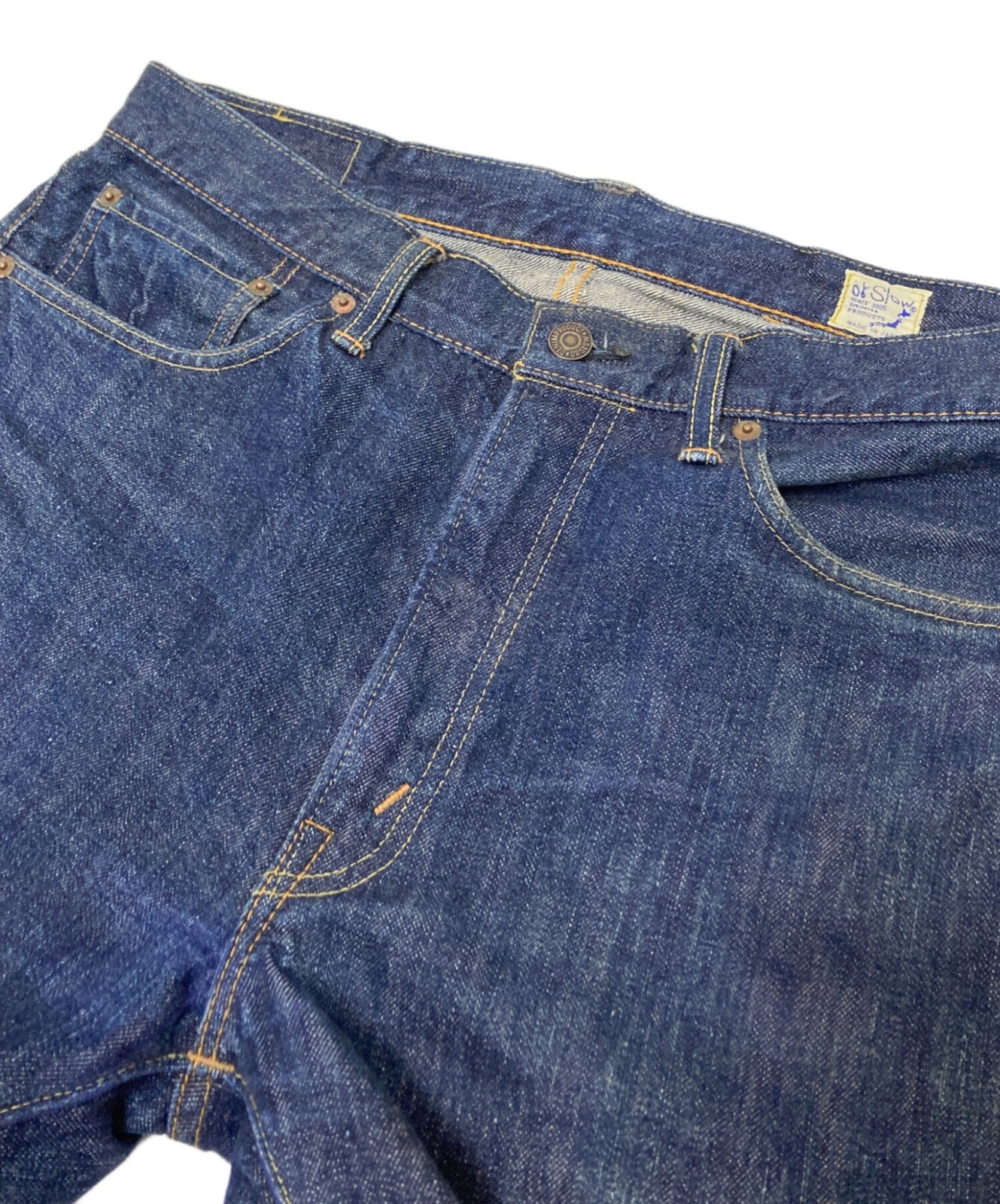 orSlow LOT 107W Denim Pants Size L Indigo Cotton Made in Japan Used Jeans Used