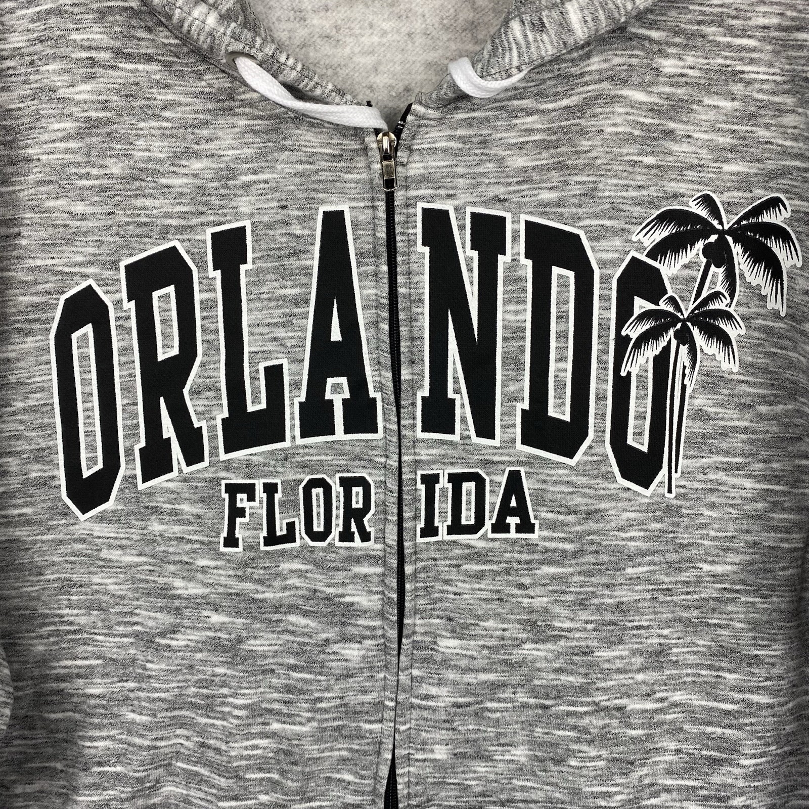 Orlando Florida U.S. Apparel Fleece Zip Hoodie Sweatshirt Gray Men 2XL Excellent