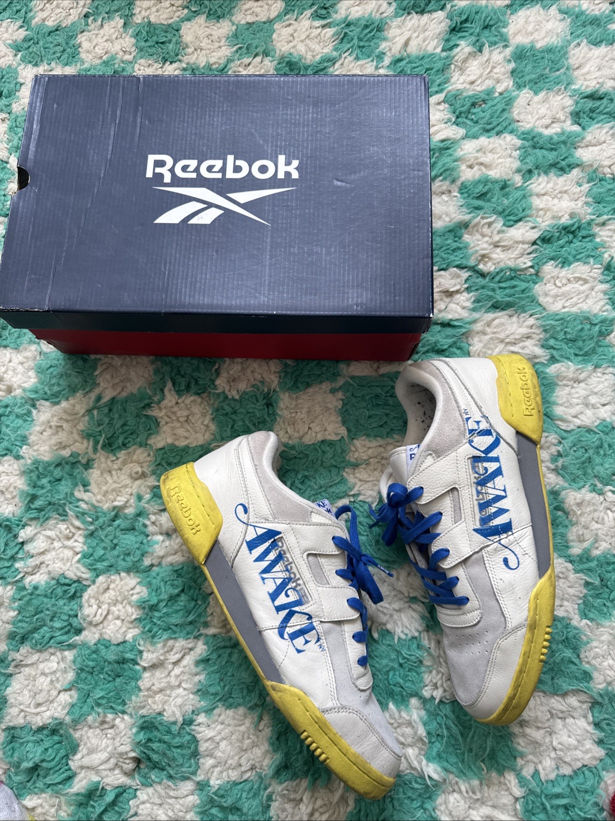 Awake NY x Reebok Workout Plus “Sandtrap / Blue” Size 12.5