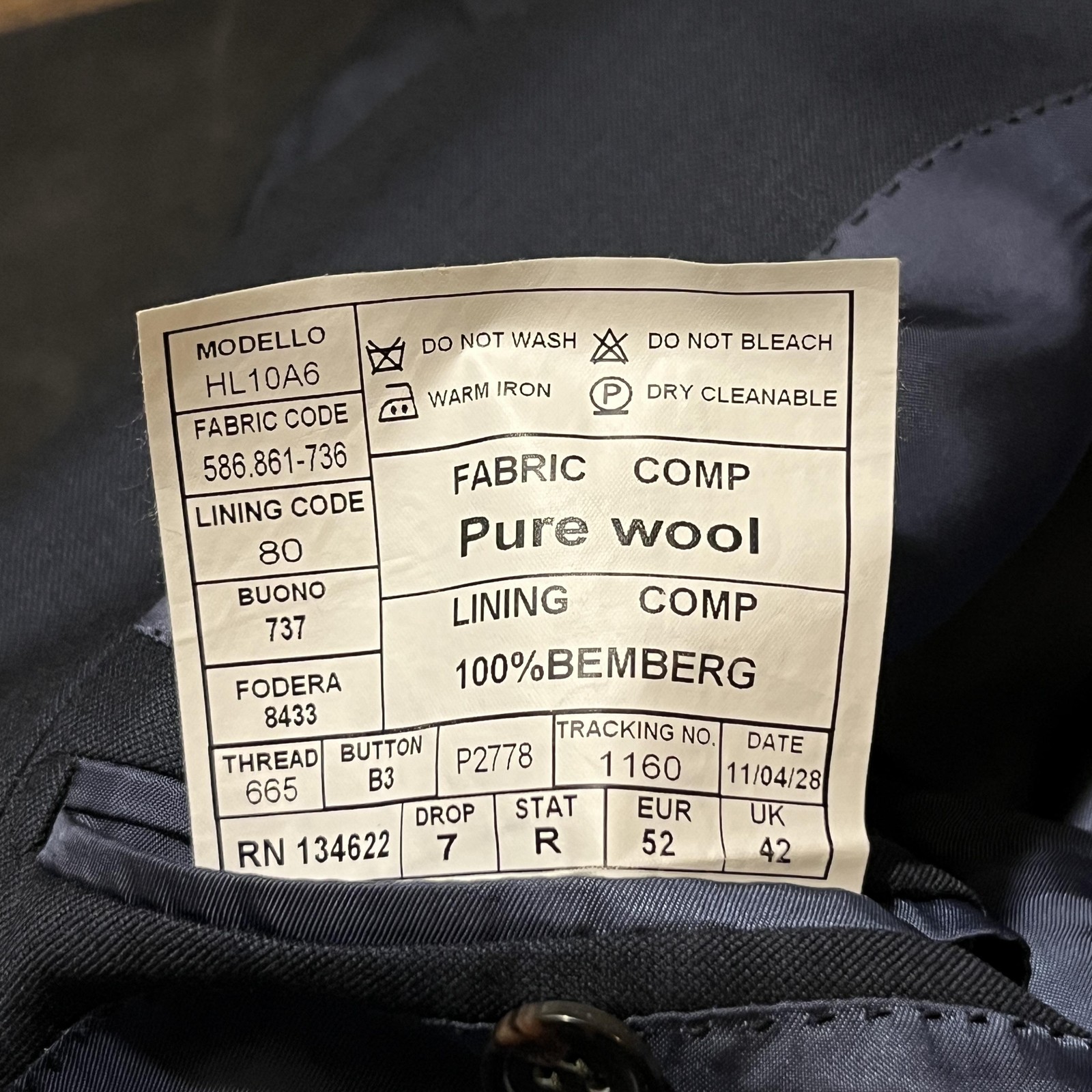 Suitsupply Blazer Mens 42R Navy Pure Wool Super 110s Sport Coat Bemberg Lined