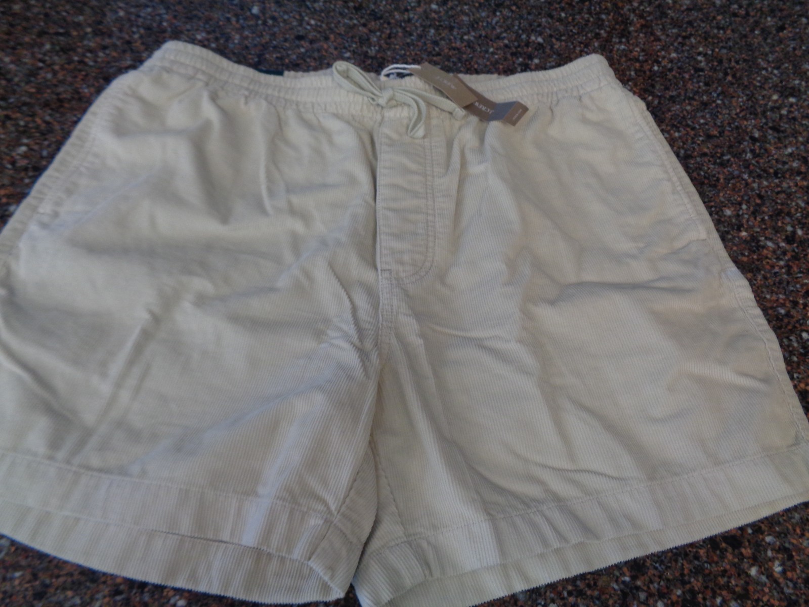 J.CREW Men’s Large Corduroy Drawstring Short Stone 5″ Elastic Waist Shorts NWT