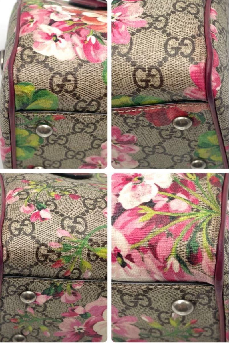GUCCI GG Blooms Mini Boston Bag Handbag Floral PVC Leather