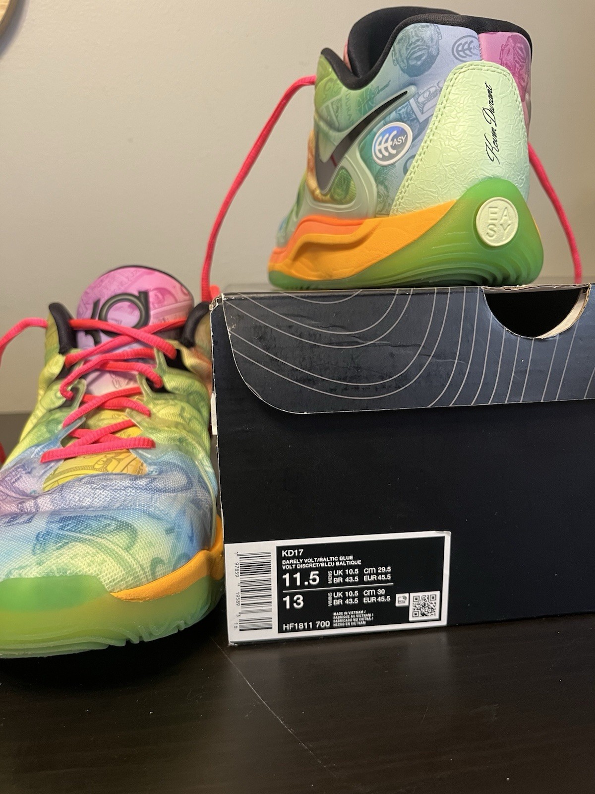 Men’s Size 11.5 Nike KD 17 Easy Money All-Star HF1811-700 Basketball Shoes New