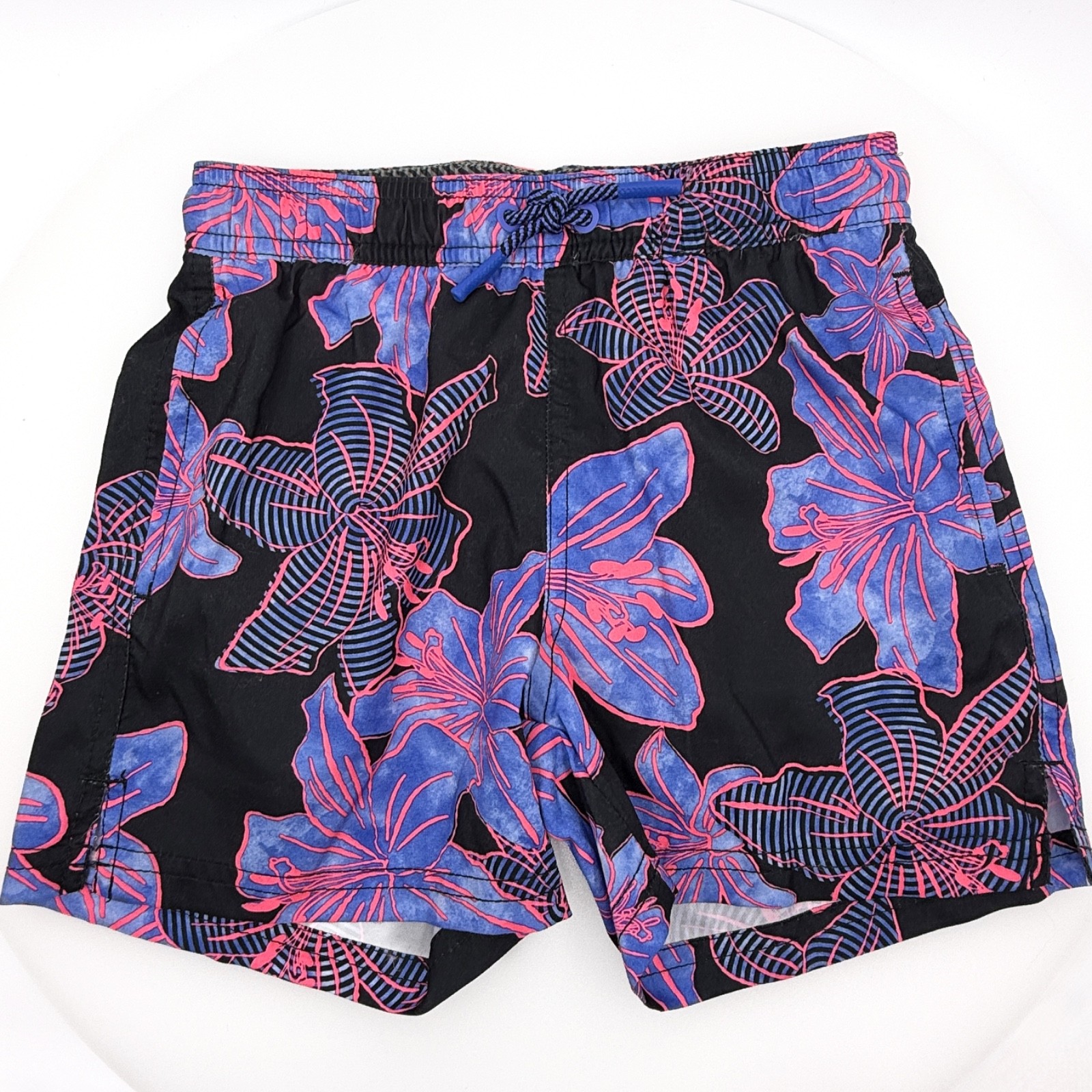 NEW Boy’s Art Class Mid-Thigh Length Pull On Swim Trunks Drawstring UPF Size S.
